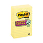 Post-it Notes Super Sticky - Canary Yellow Note Pads, 4 x 6, Lined, 90/Pad - 5 Pads/Pack