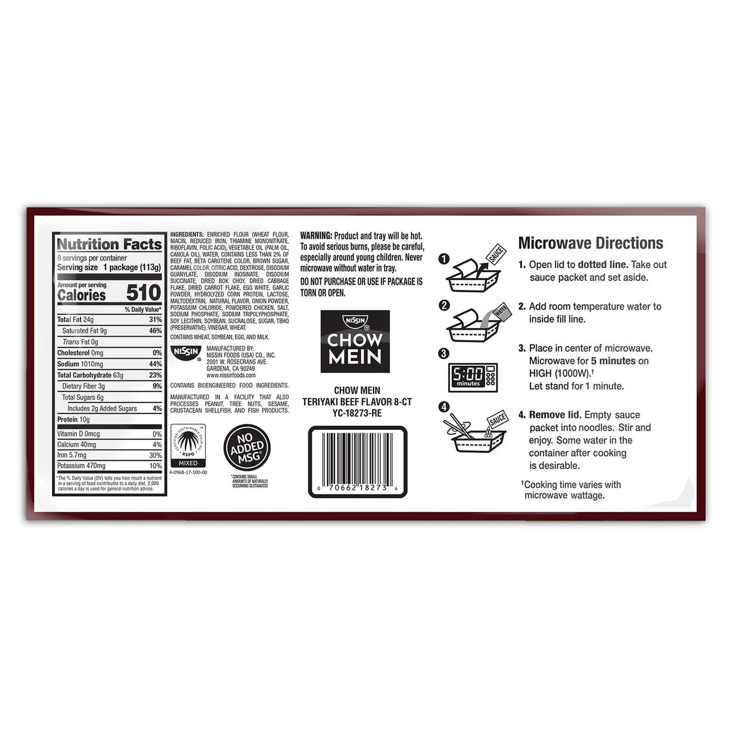 Nissin Chow Mein Club Pack, 4 oz., 8 pk.
