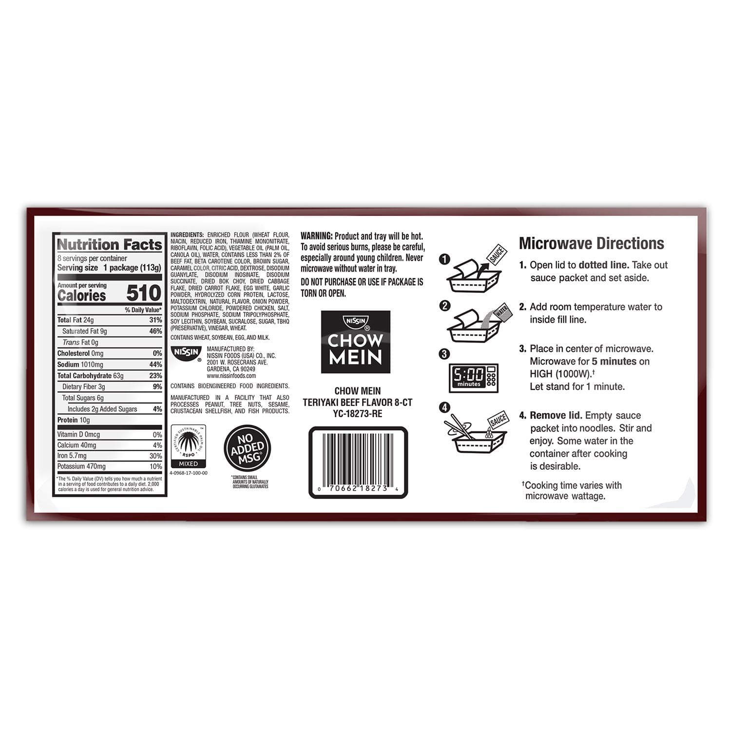 Nissin Chow Mein Club Pack, 4 oz., 8 pk.
