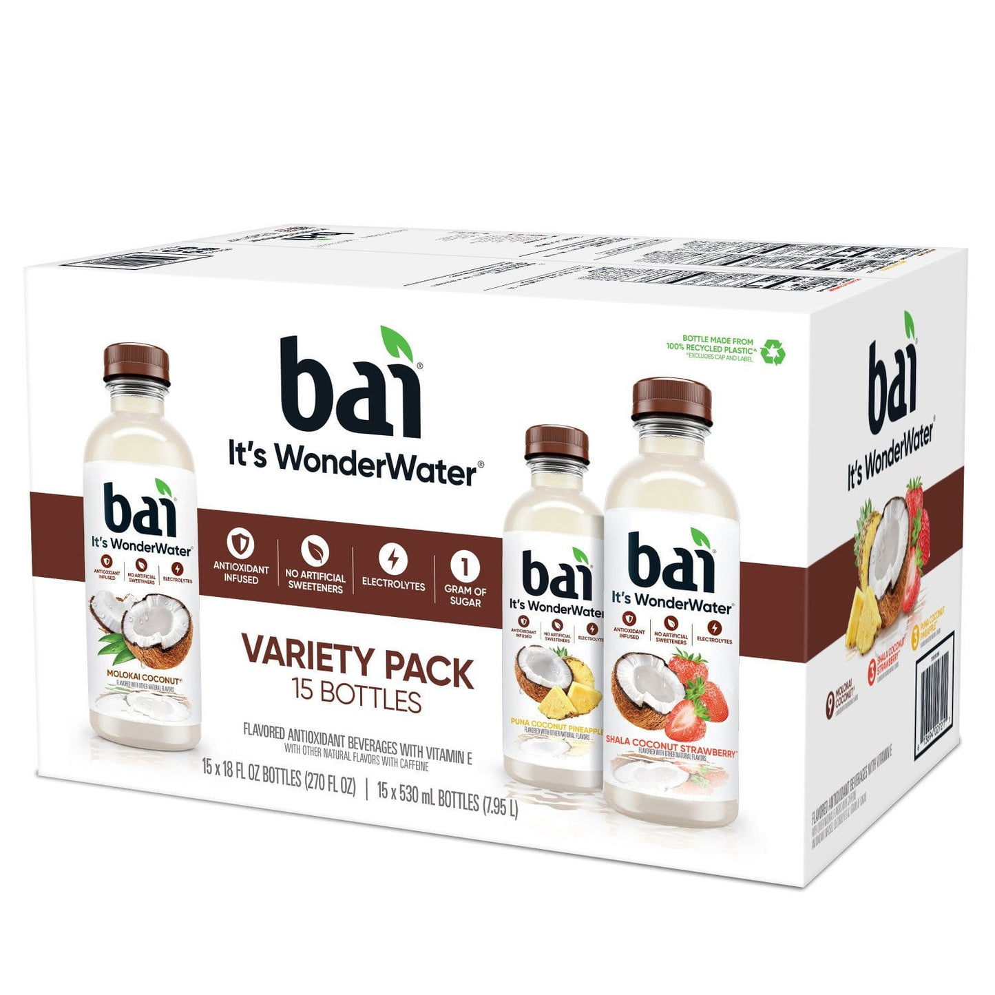 Bai Coconut Flavored Water Variety Pack 18 fl. oz., 15 pk.