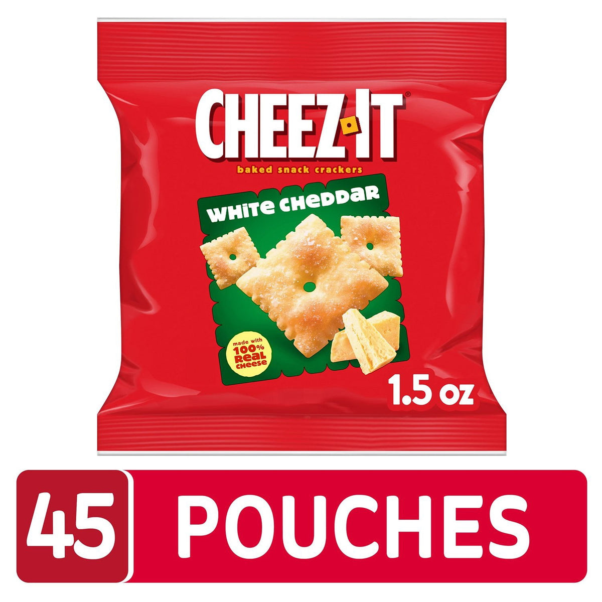 Cheez-It Baked Snack Crackers, White Cheddar, 1.5 oz., 45 pk.