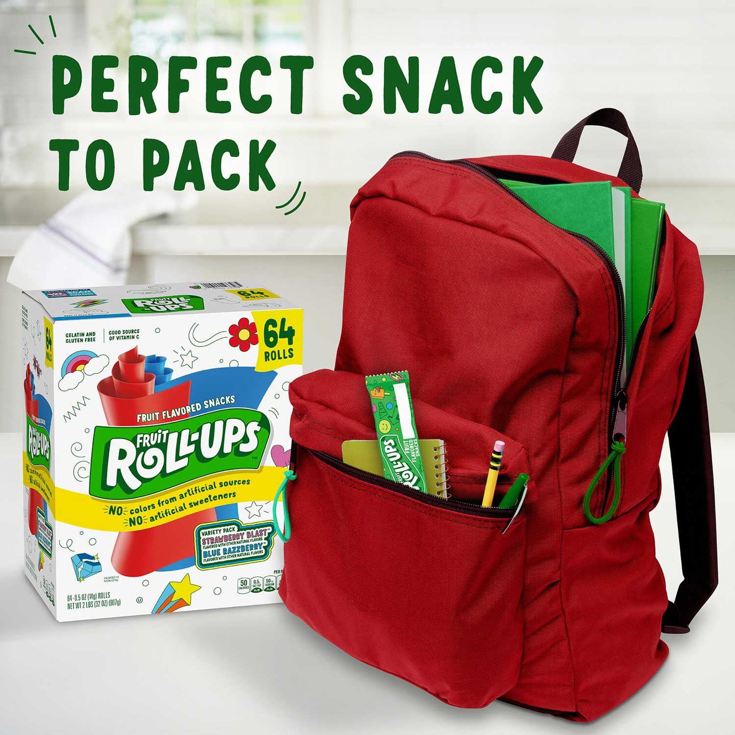 Fruit Roll-Ups Fruit Flavored Snacks Variety Pack, 0.5 oz., 64 pk.