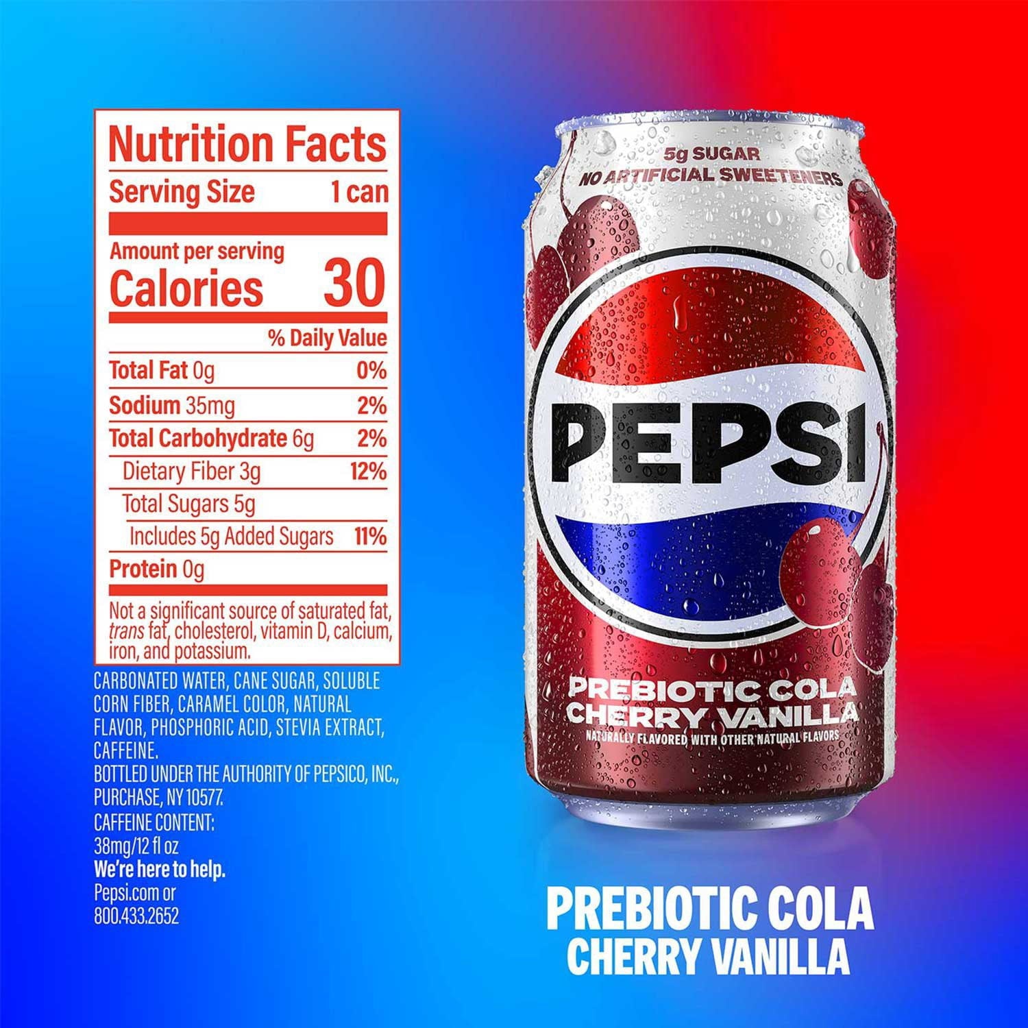 Pepsi Prebiotic Cola Club Variety Pack, 12 fl. oz., 18 pk.