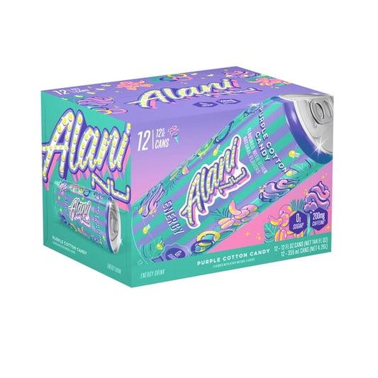 Alani Nu Energy Drink, Purple Cotton Candy, 12 fl. oz., 12 pk.