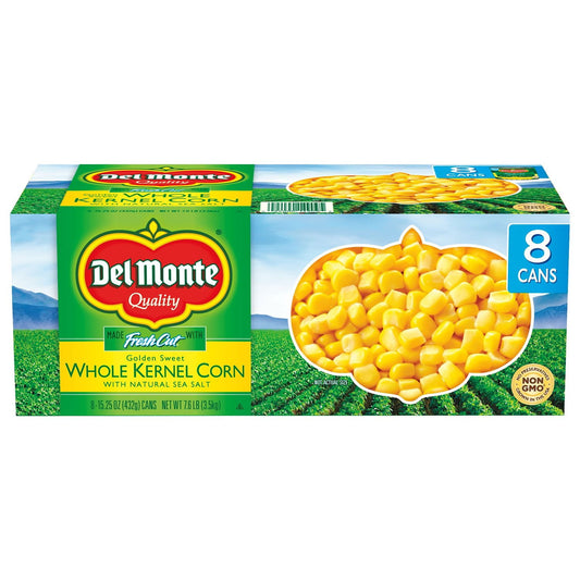 Del Monte Golden Sweet Whole Kernel Corn, 15.25 oz., 8 pk.