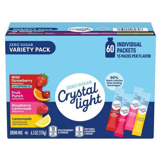 Crystal Light Variety Pack Drink Mix Packets 60 pk.
