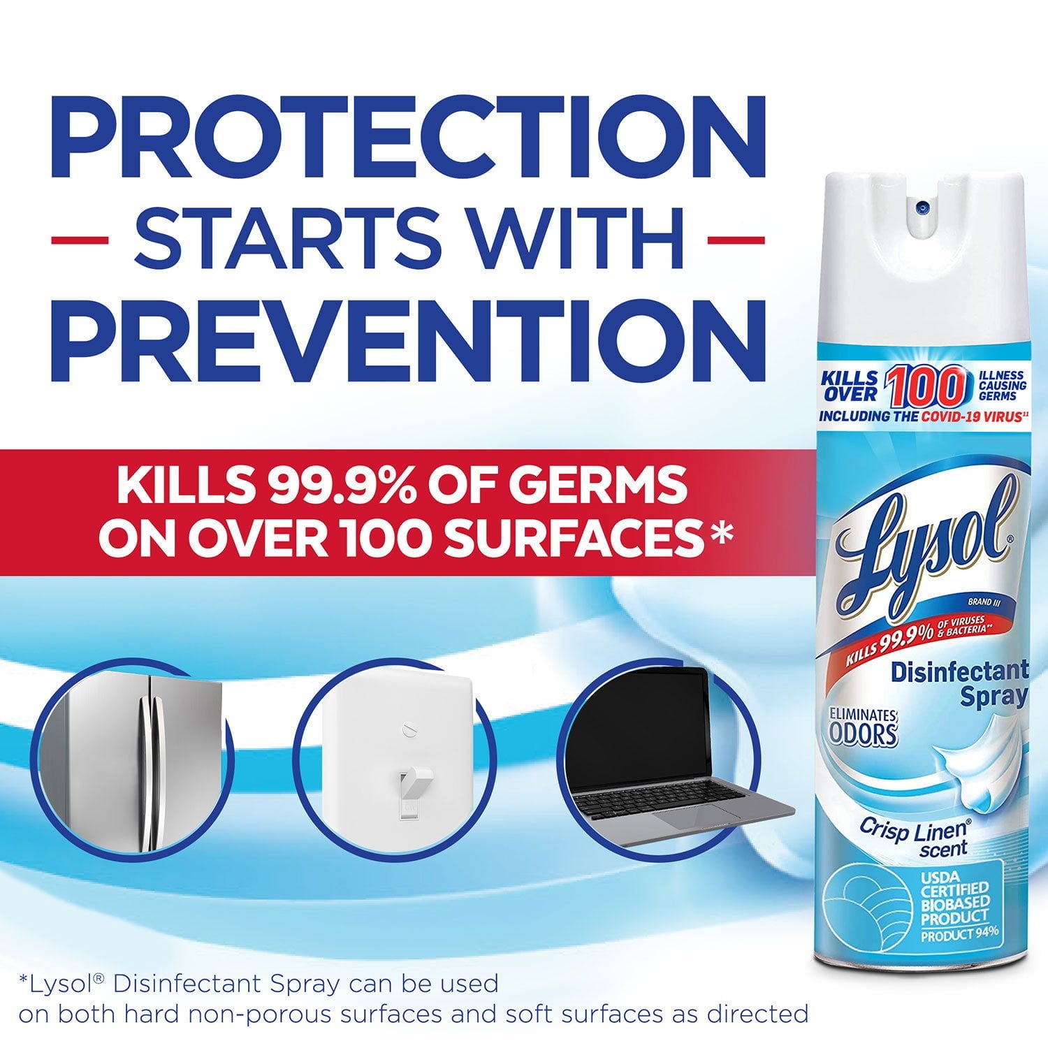 Lysol Disinfectant Spray, Crisp Linen 19 oz., 3 pk.