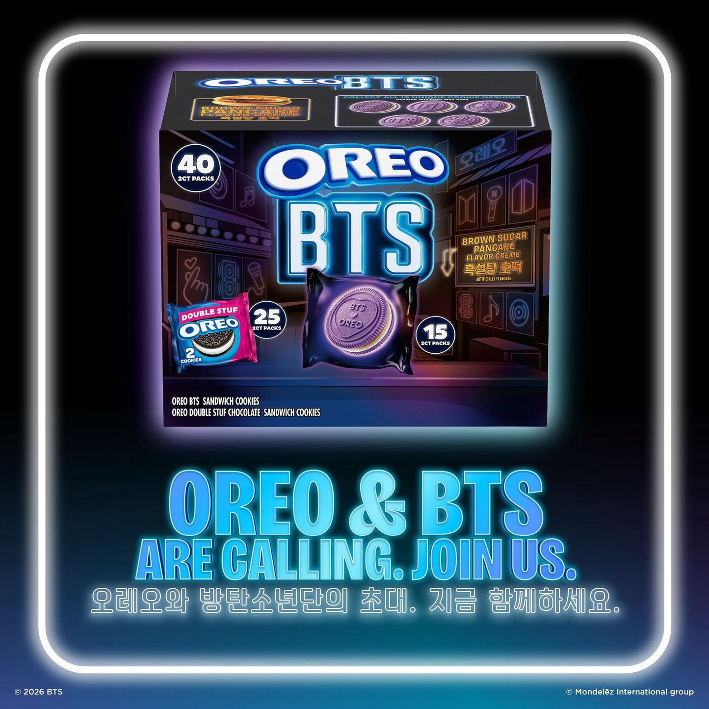 Oreo BTS & OREO Double Stuf Cookies Variety Pack, 1.02 oz., 40 pk.