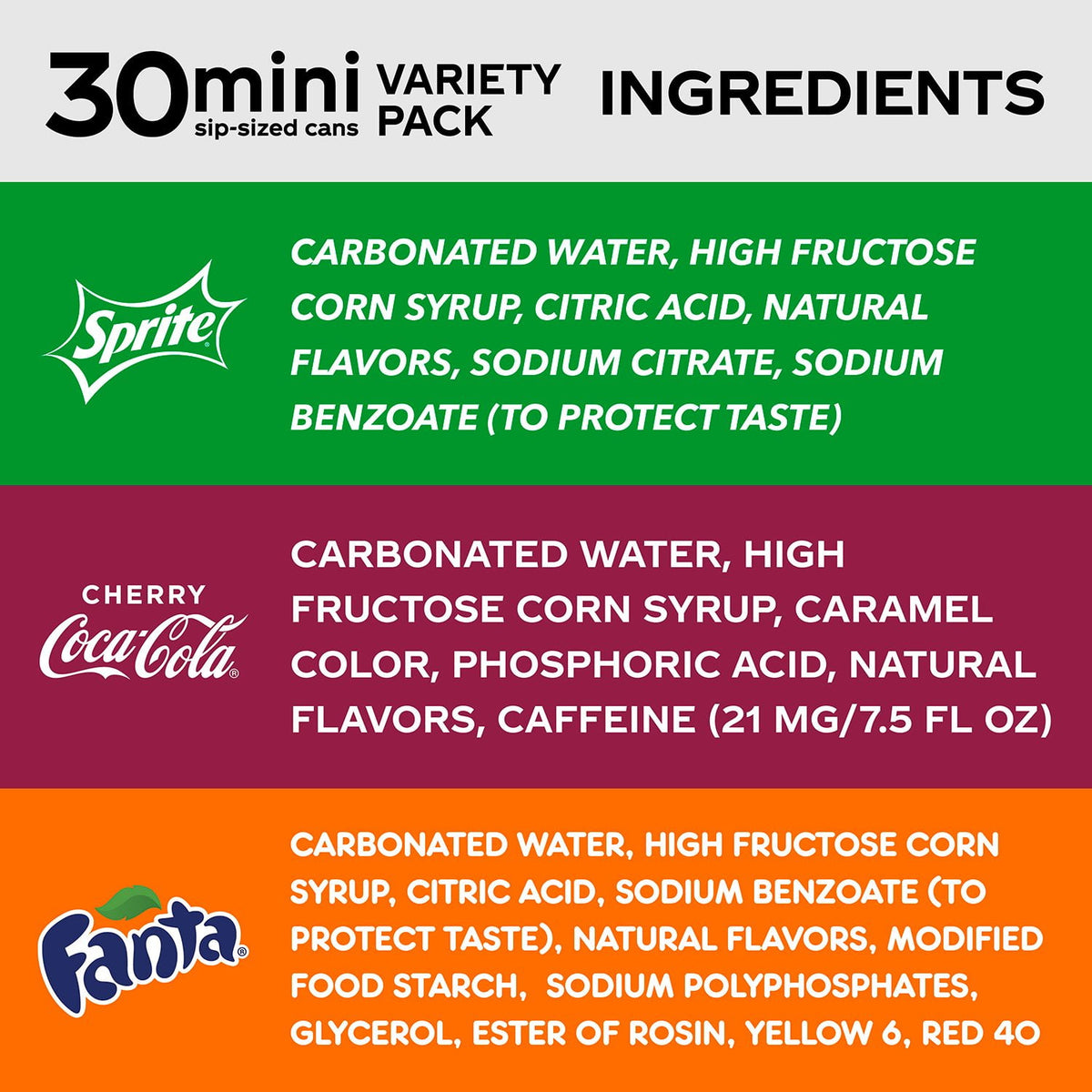 Coca-Cola Flavors Mini Cans Variety Pack 7.5 fl. oz., 30 pk.