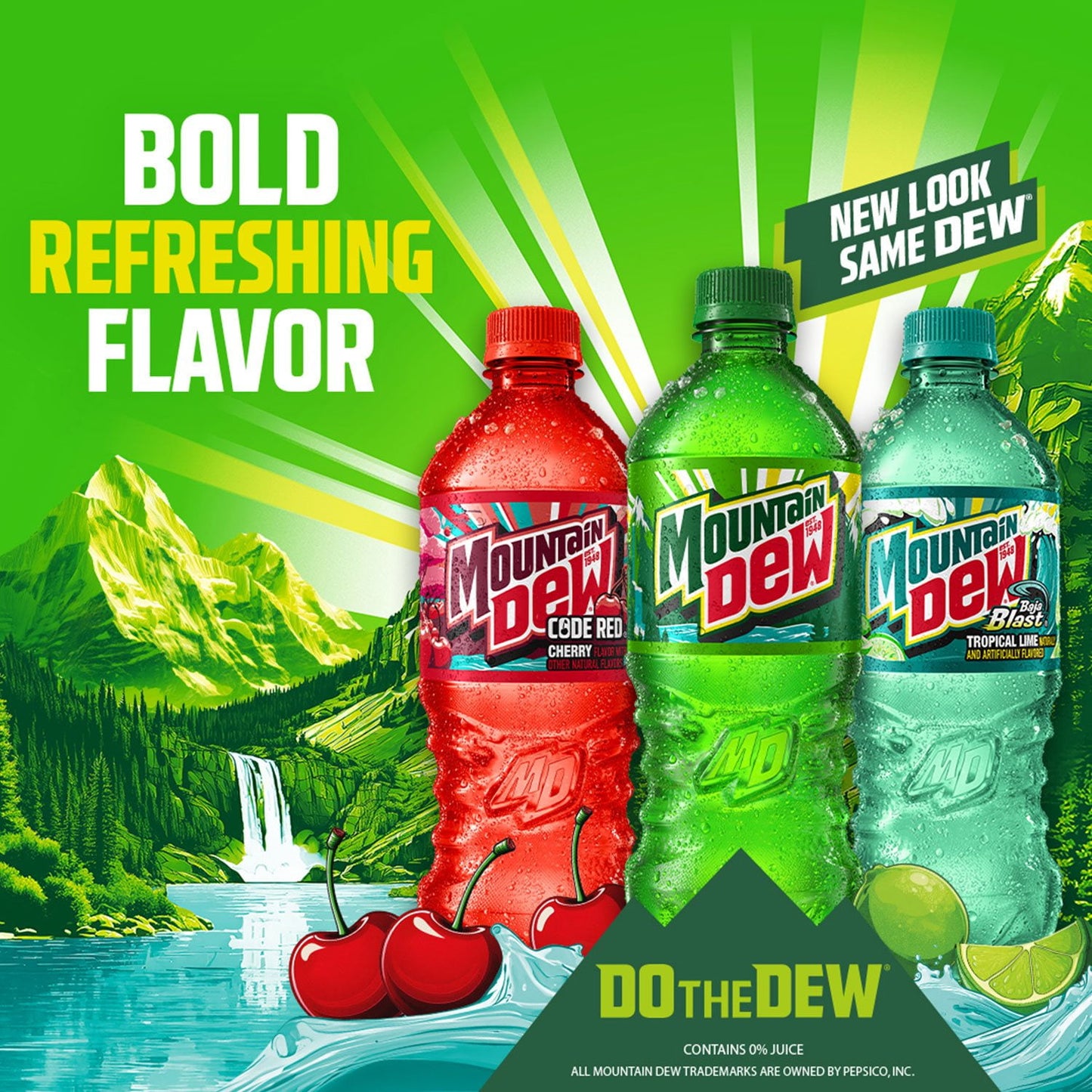 Mountain Dew Soda 16.9 fl. oz., 24 pk.