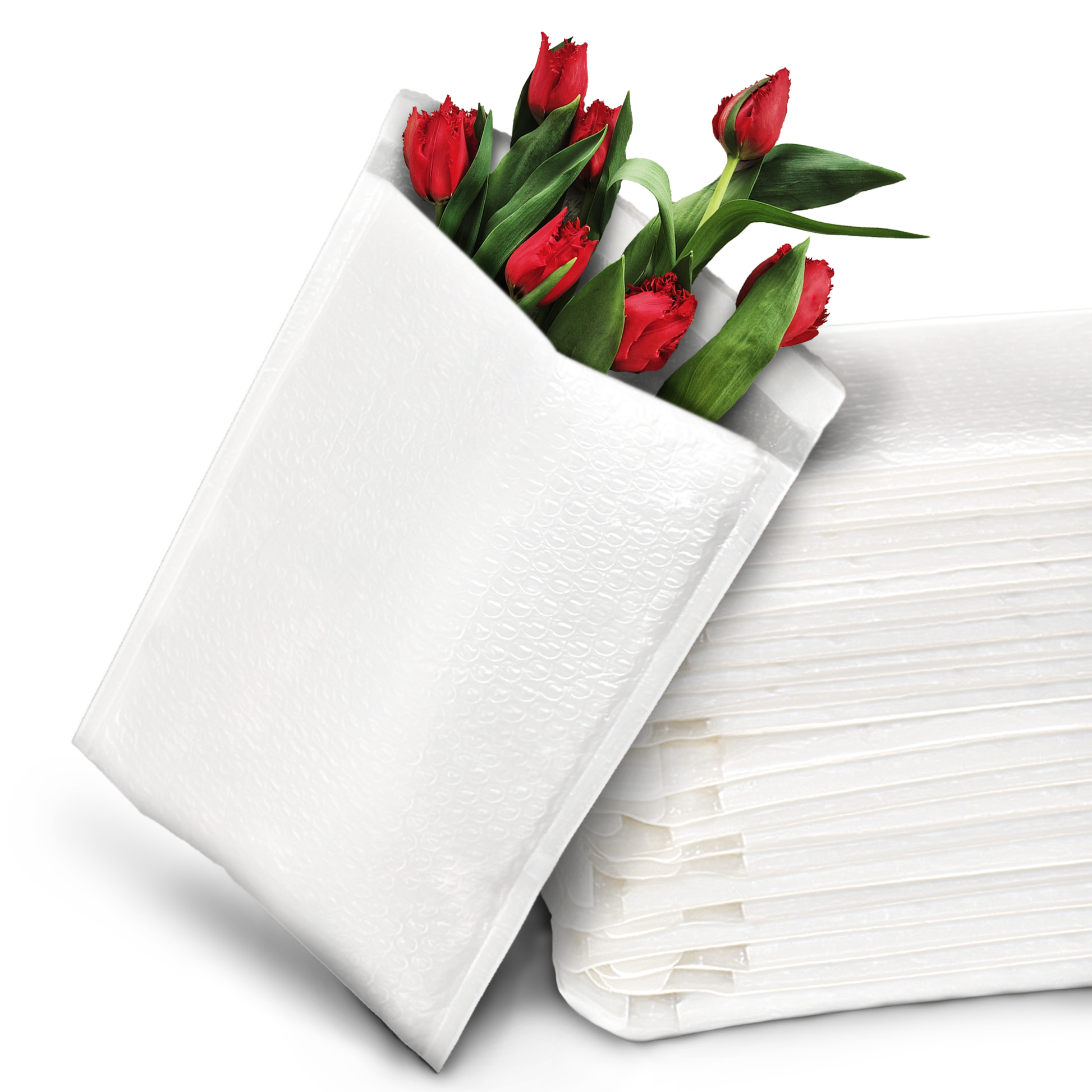 Bubble Poly Mailer, 8”x12” (White/Gray) - 10 Mailers
