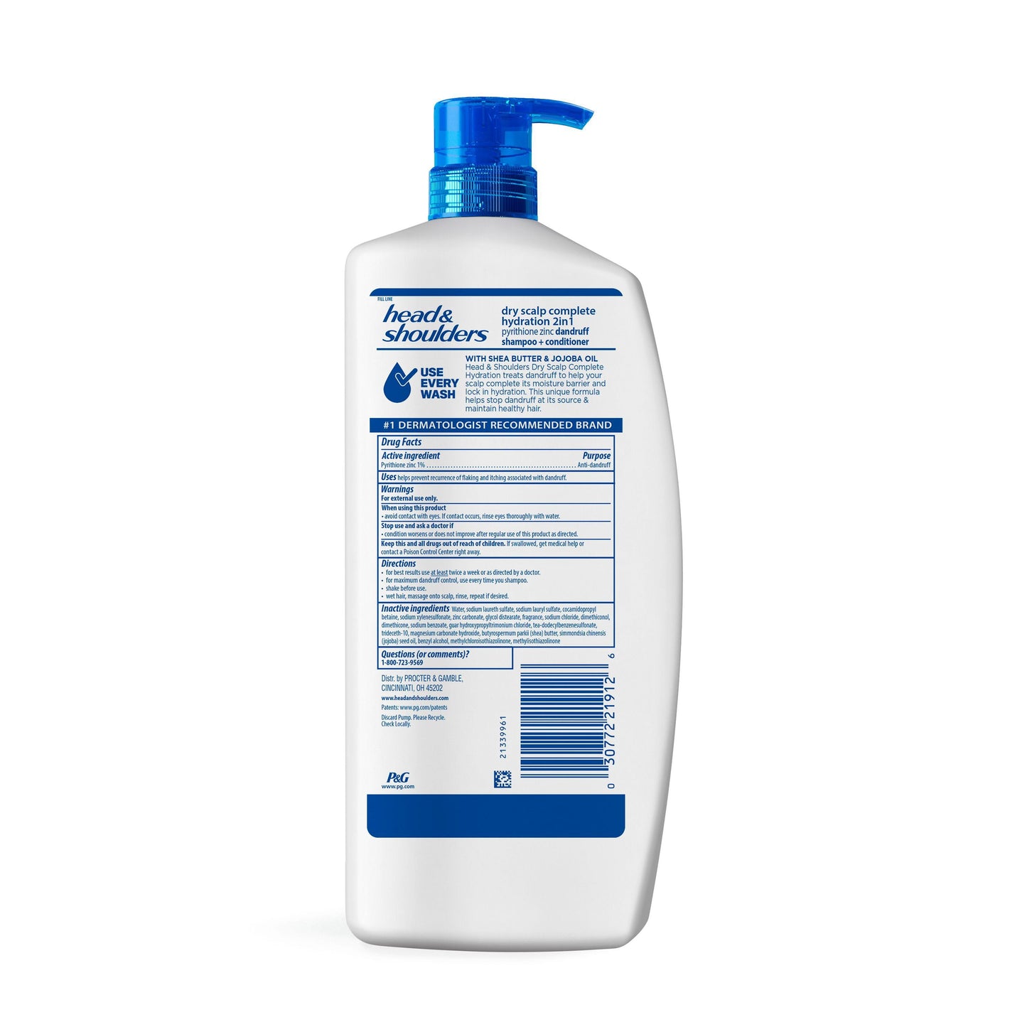 Head & Shoulders Anti-Dandruff Dry Scalp Care 2 - in - 1, Shampoo + Conditioner, Moisturizing Dry Scalp Relief, 38.8 fl. oz.