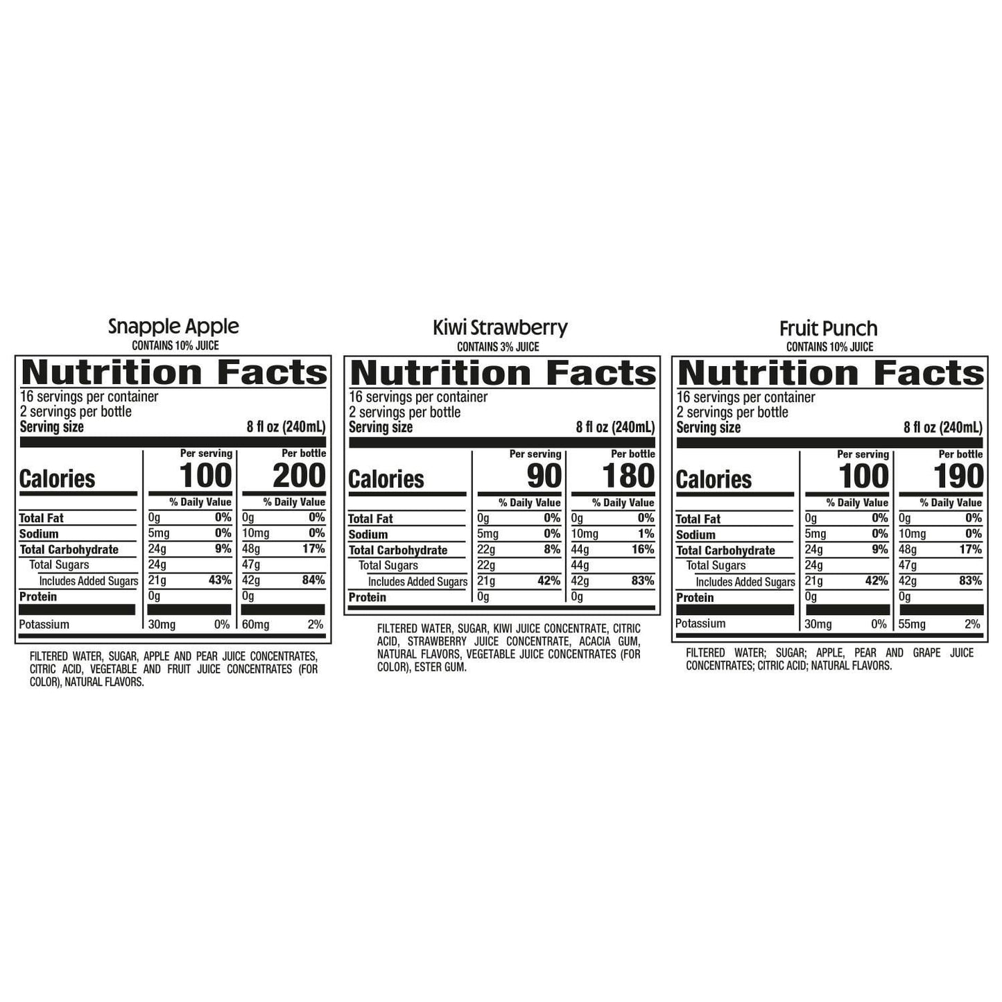 Snapple Juice Drink Variety Pack, 16 fl. oz., 24 pk.