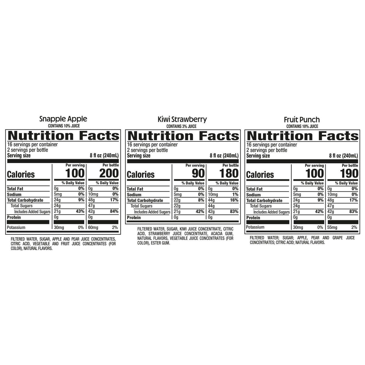 Snapple Juice Drink Variety Pack, 16 fl. oz., 24 pk.