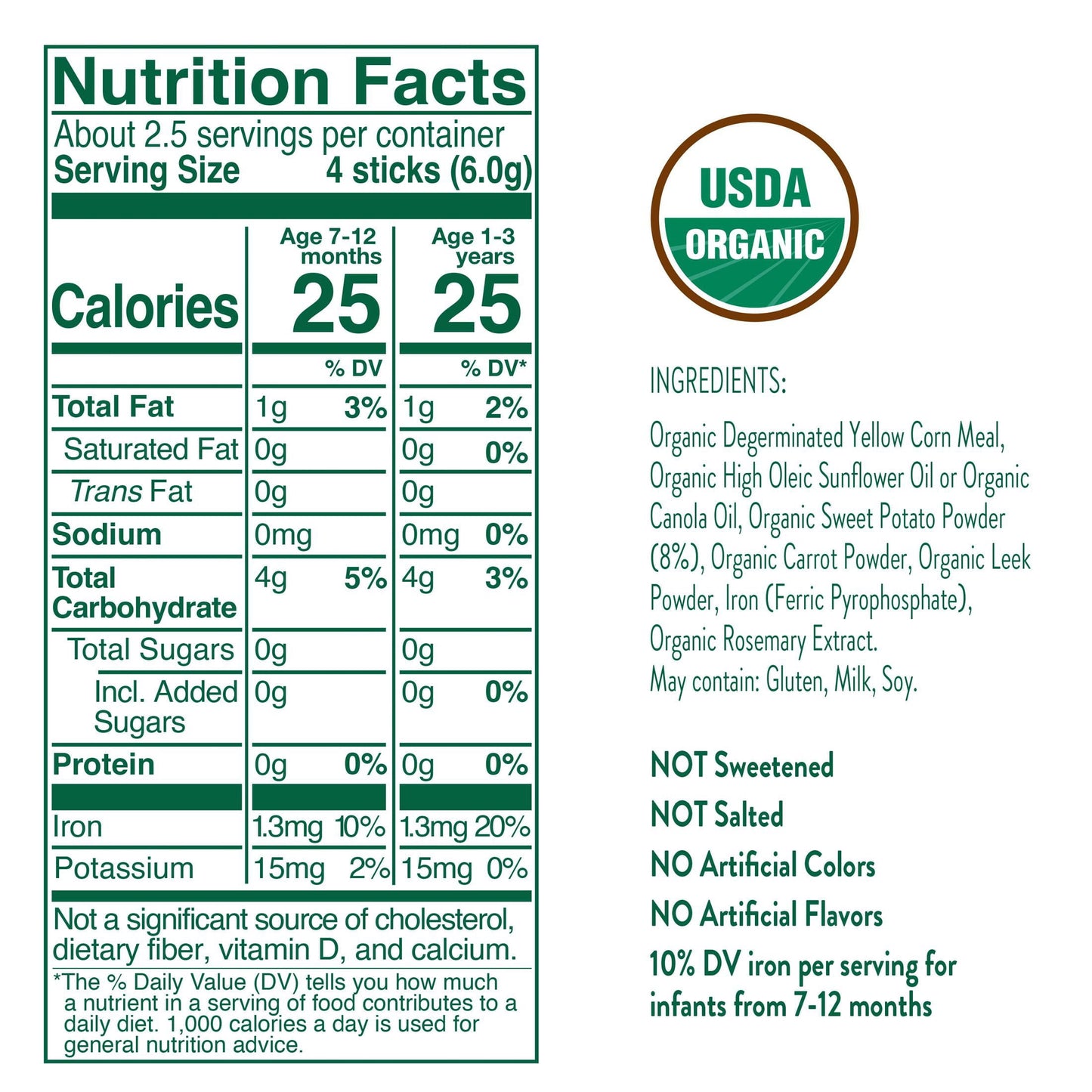 Little Bellies Pick-Me Sticks Variety Pack, Strawberry & Sweet Potato, 0.56 oz., 10 ct.