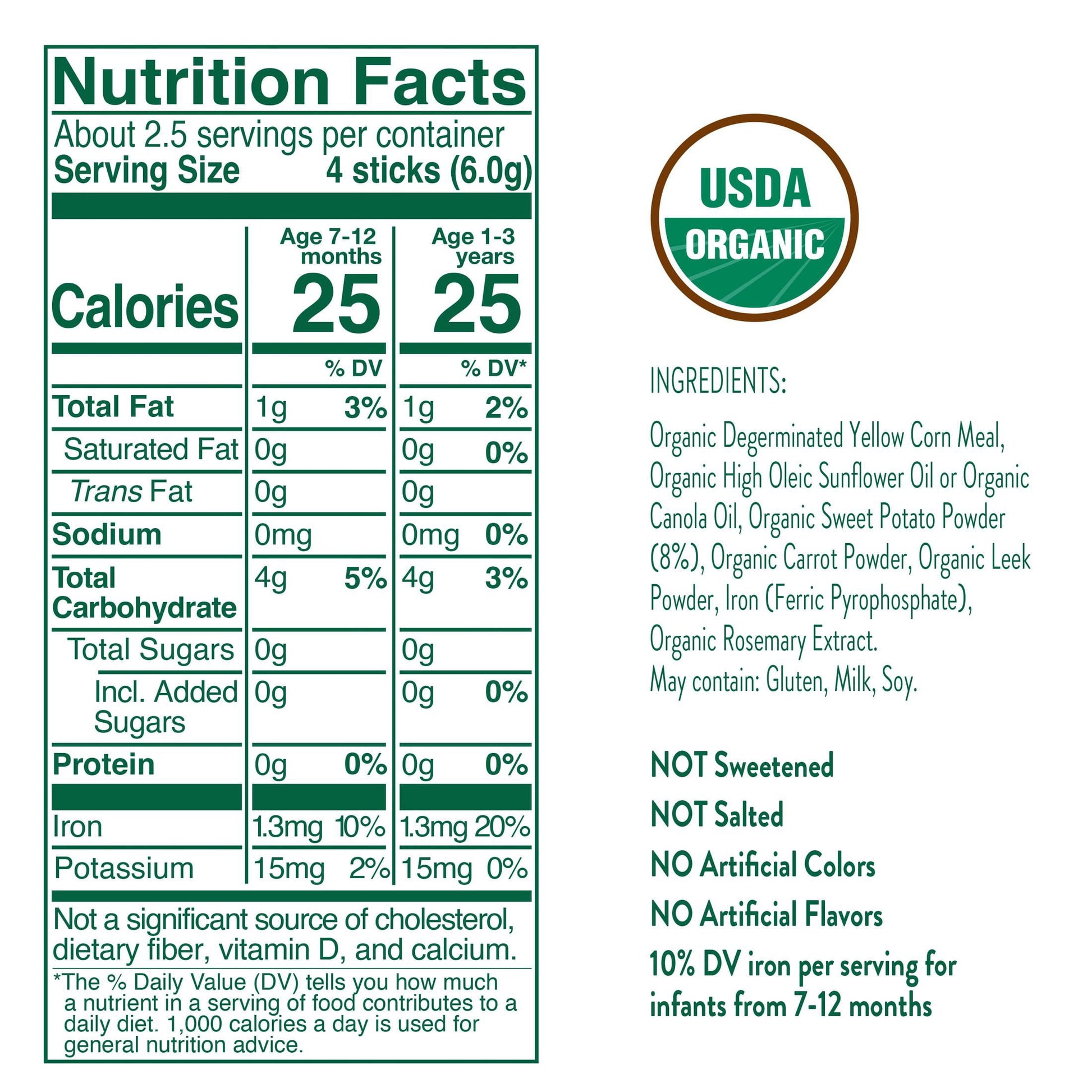 Little Bellies Pick-Me Sticks Variety Pack, Strawberry & Sweet Potato, 0.56 oz., 10 ct.