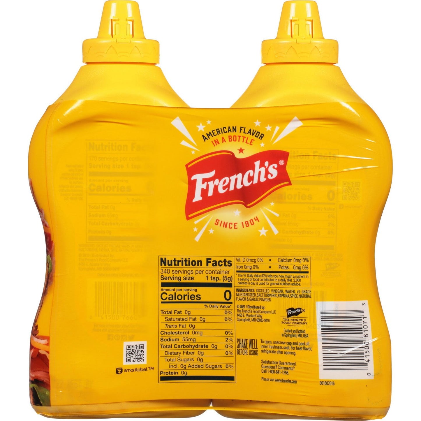 French's 100% Natural Classic Yellow Mustard, 30 oz., 2 pk.