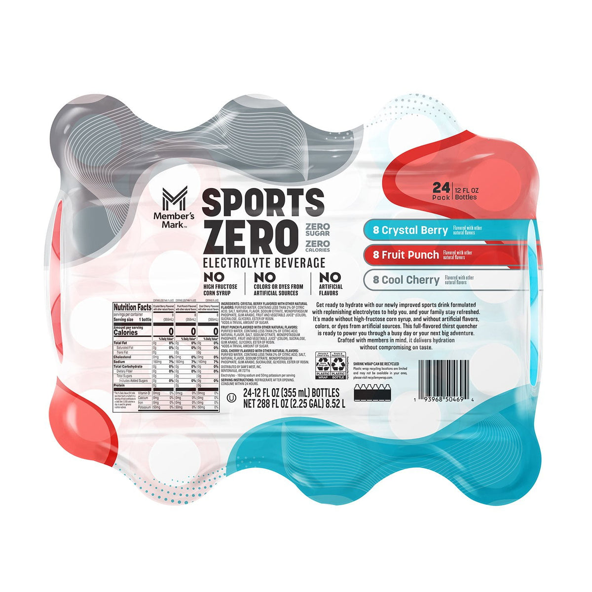 Member's Mark Sports Drink Zero, 12 fl. oz., 24 pk.