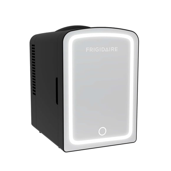 Frigidaire Skincare Cooler with Lighted Mirror Make-Up Door, Black