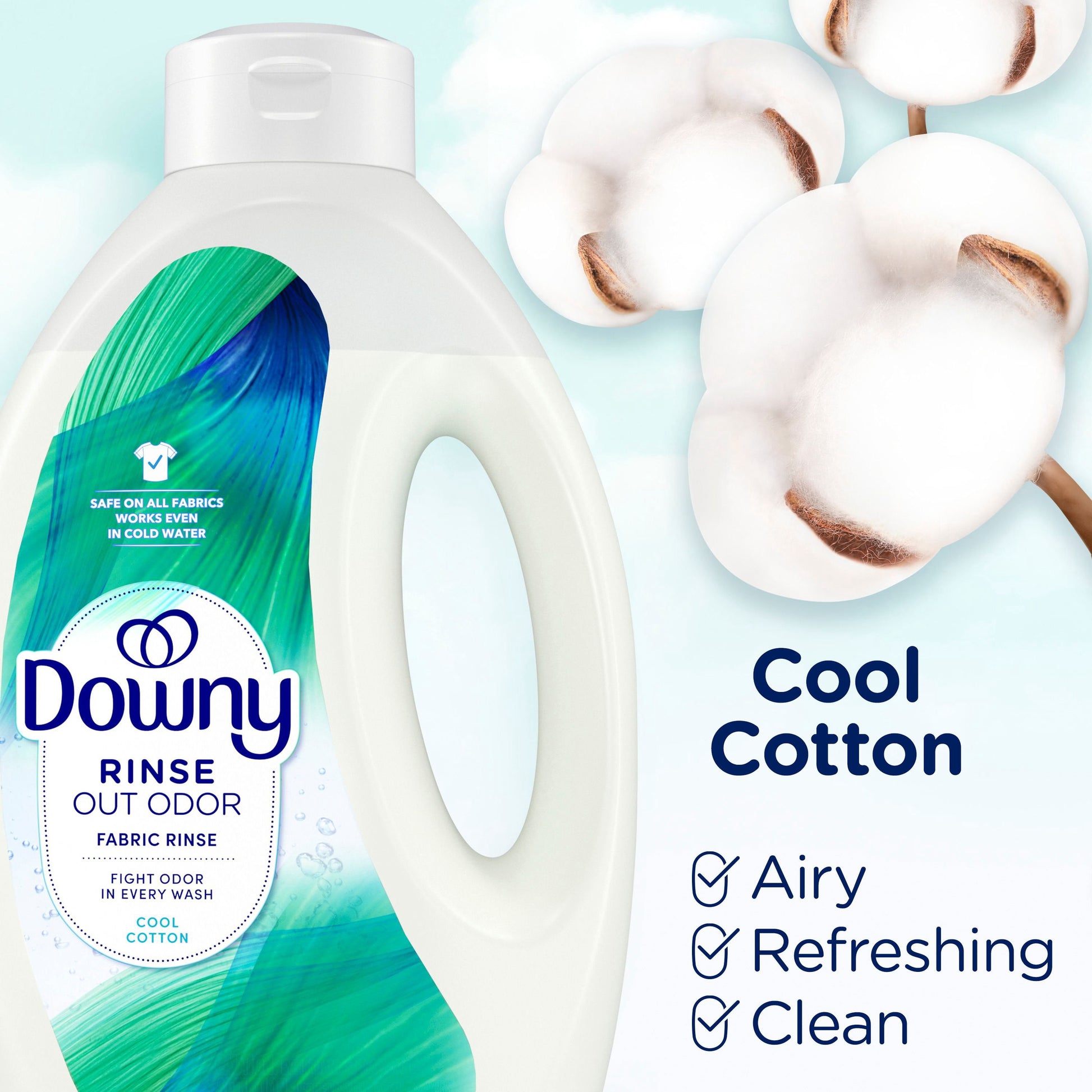Downy Rinse Laundry Odor Remover, Cool Cotton, 87.5 fl. oz.