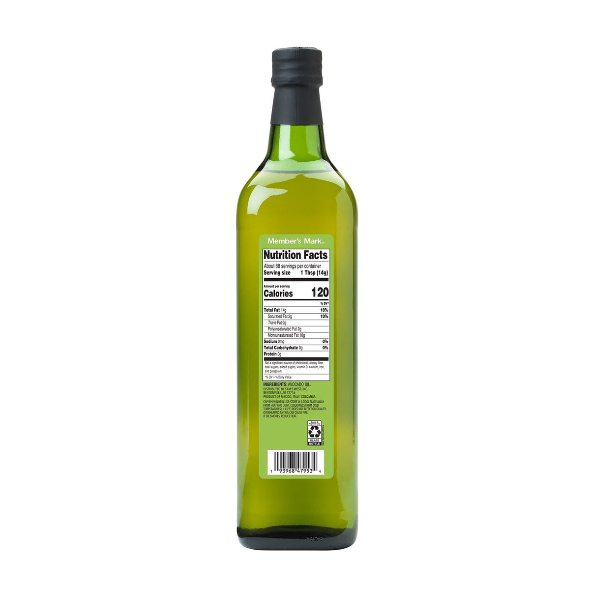 Member's Mark Avocado Oil Glass Bottle, 34 fl. oz.