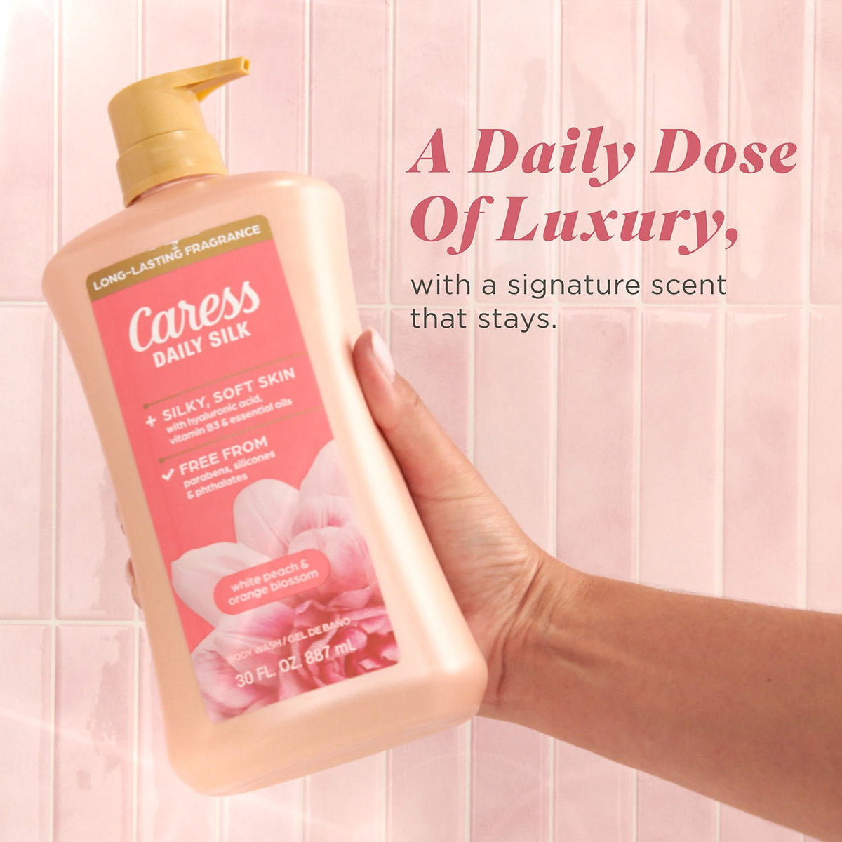 Caress Daily Silk Hydrating Body Wash, White Peach & Orange Blossom, 30 fl. oz., 2 pk.