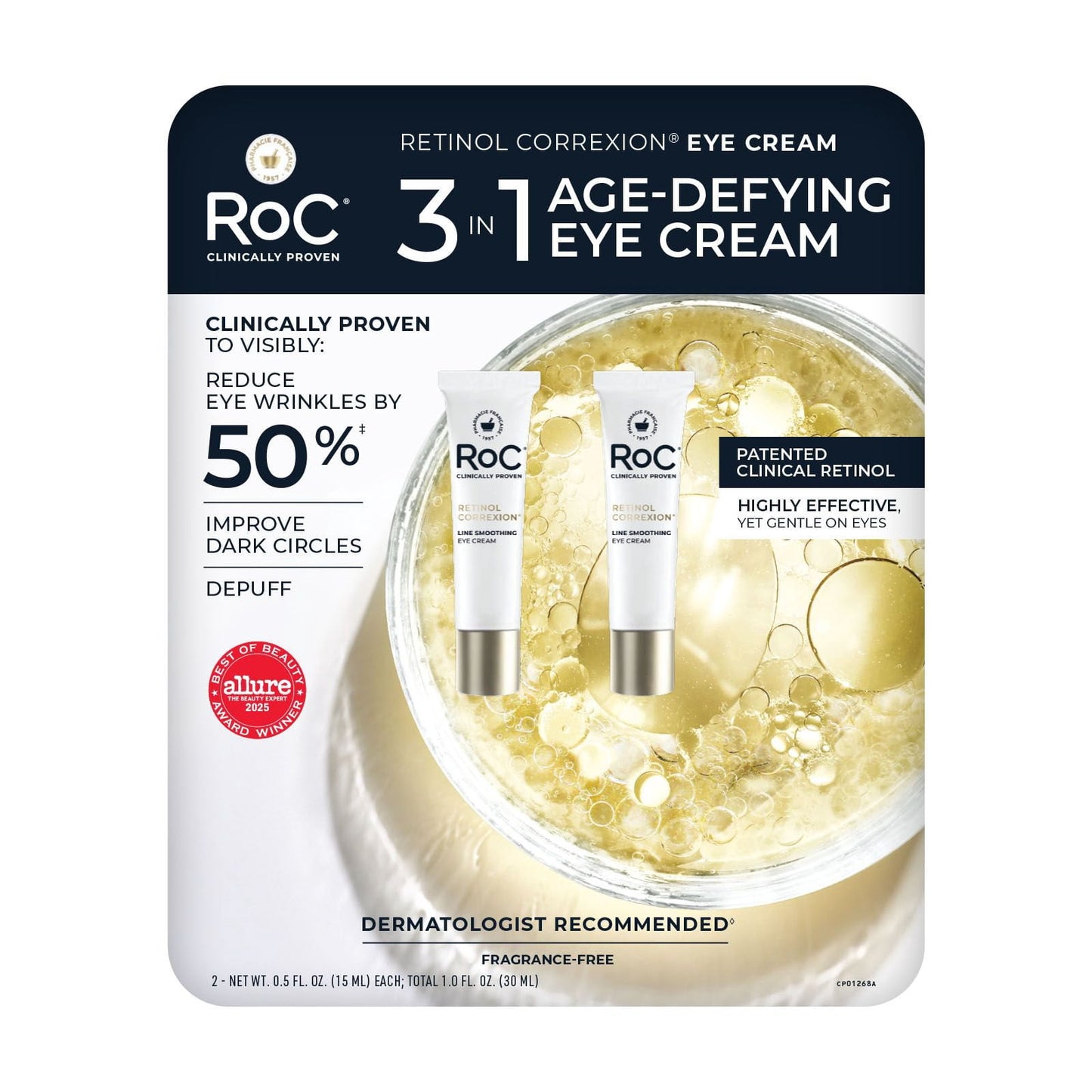 RoC Retinol Correxion Line Smoothing Eye Cream, 0.5 fl. oz., 2 pk.