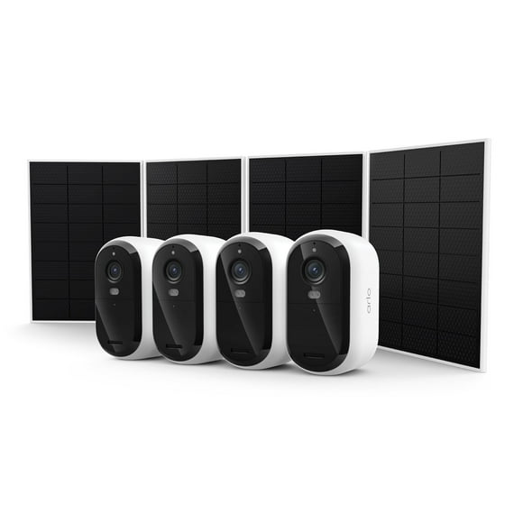 Arlo Essential Outdoor Security Camera HD (3rd Gen) w/Solar Panels, 4-Pack