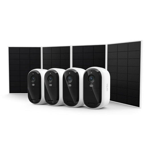 Arlo Essential Outdoor Security Camera HD (3rd Gen) w/Solar Panels, 4-Pack