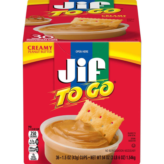 Jif-To-Go Creamy Peanut Butter, 36 ct.