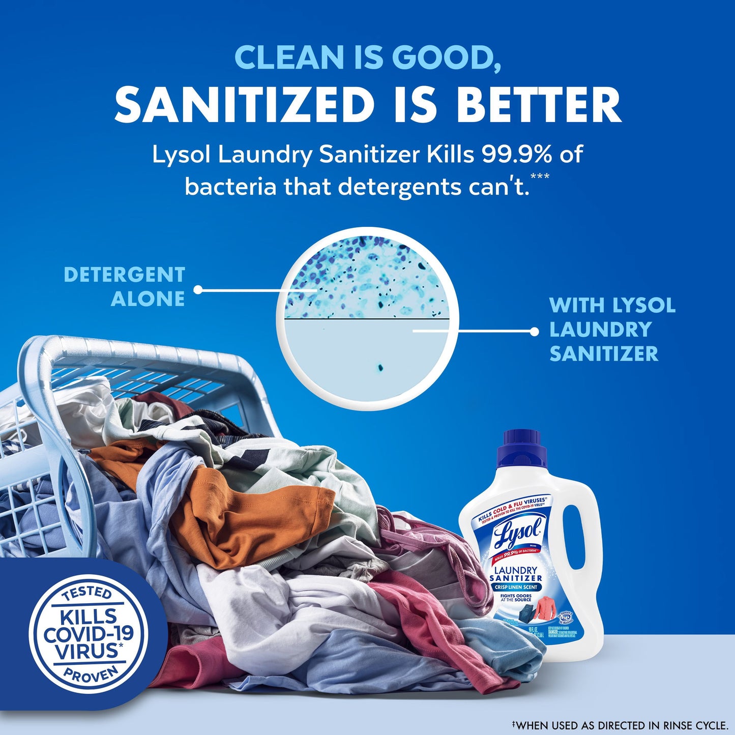 Lysol Laundry Sanitizer Additive, Crisp Linen 150 fl. oz.