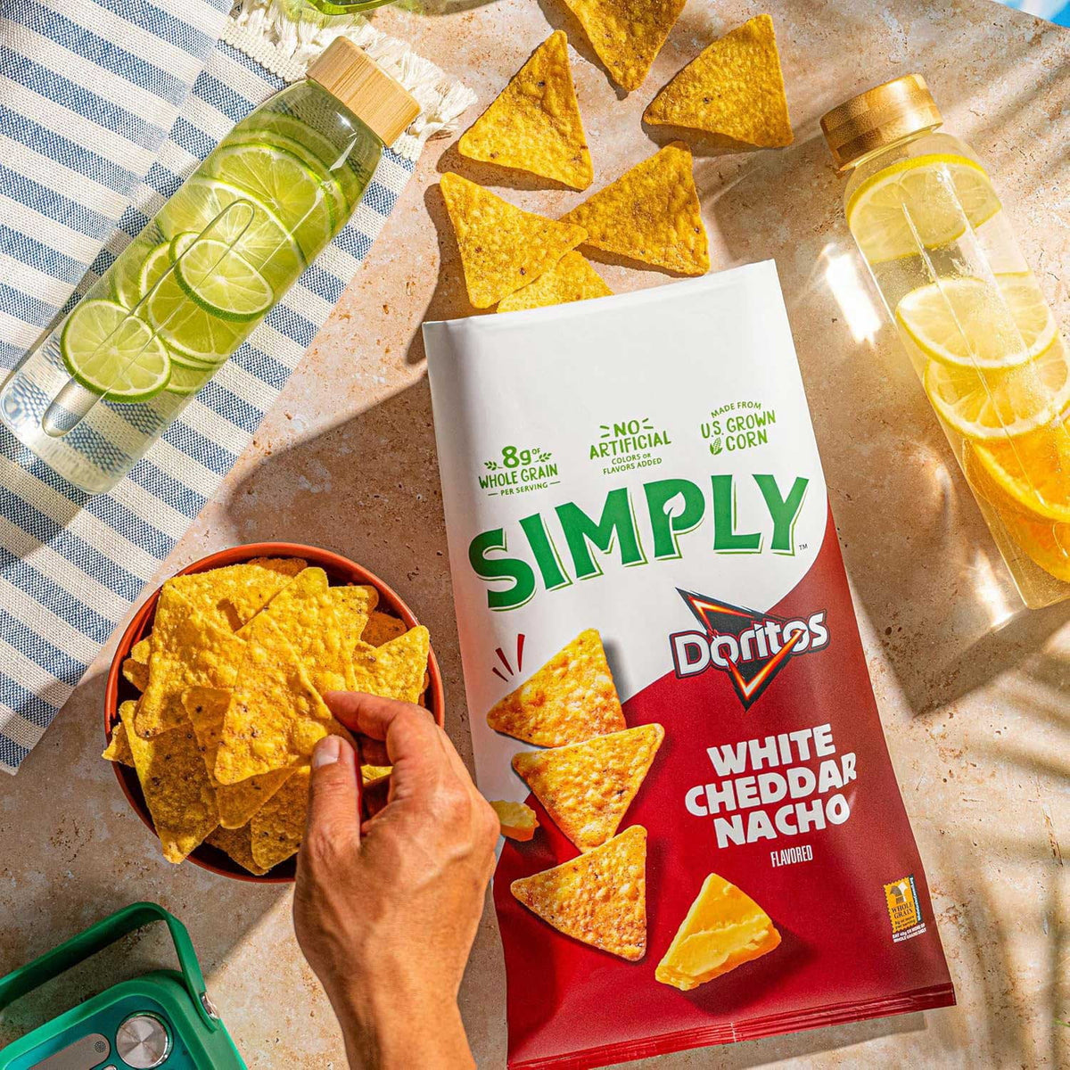 Simply Doritos White Cheddar Nacho Tortilla Chips, 15.25 oz.