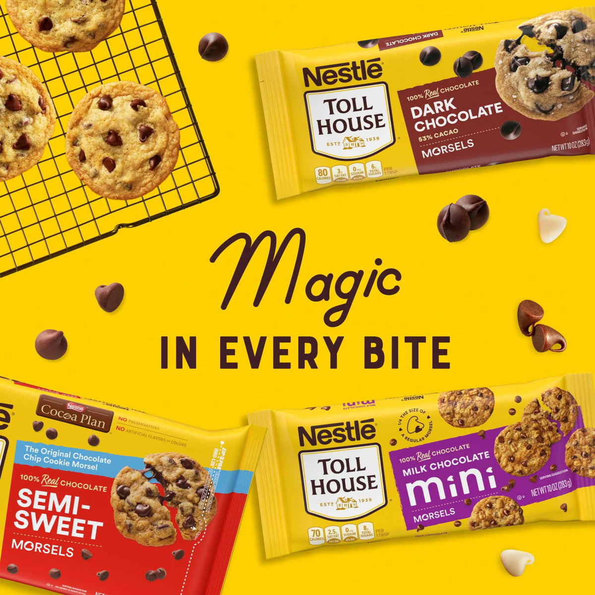 Nestle Toll House Semi-Sweet Chocolate Chips, 72 oz.