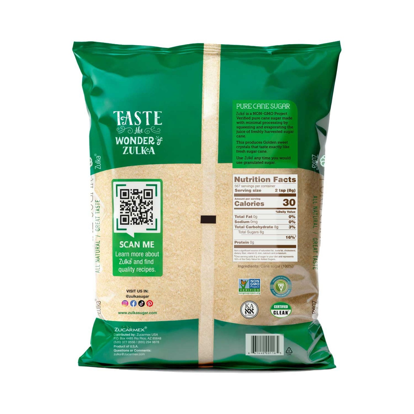 Zulka Pure Cane Sugar 10 lbs.