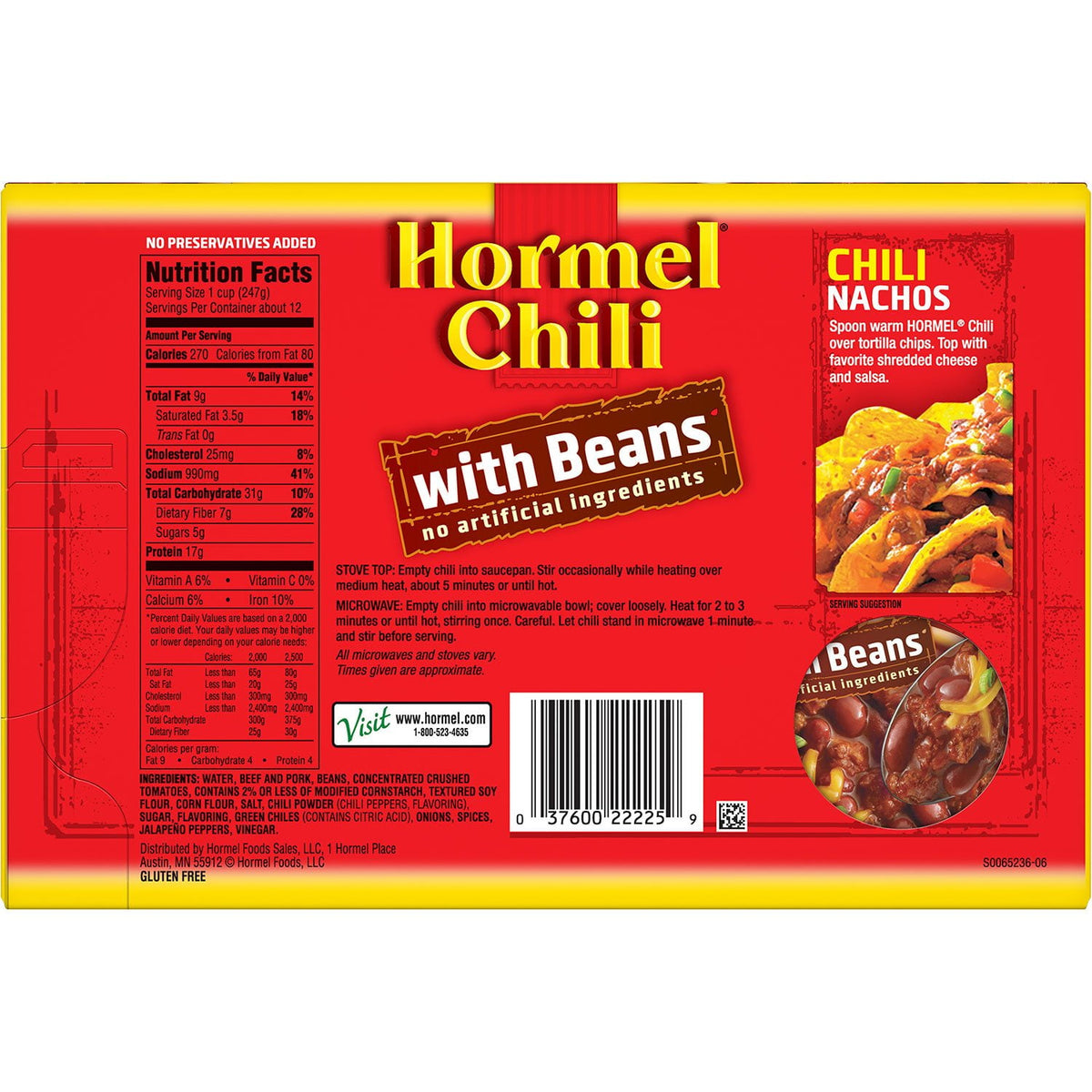 Hormel Chili with Beans 15 oz., 6 pk.