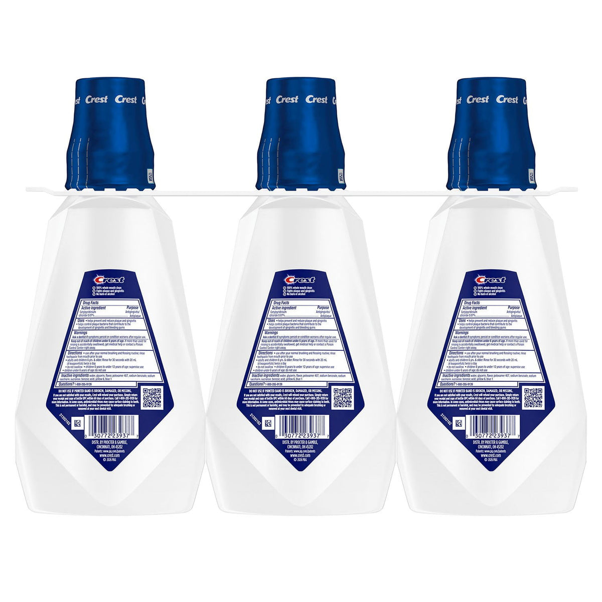 Crest Advantage Clean Breath Mouthwash, Spearmint, 33.8 fl. oz., 3 pk.