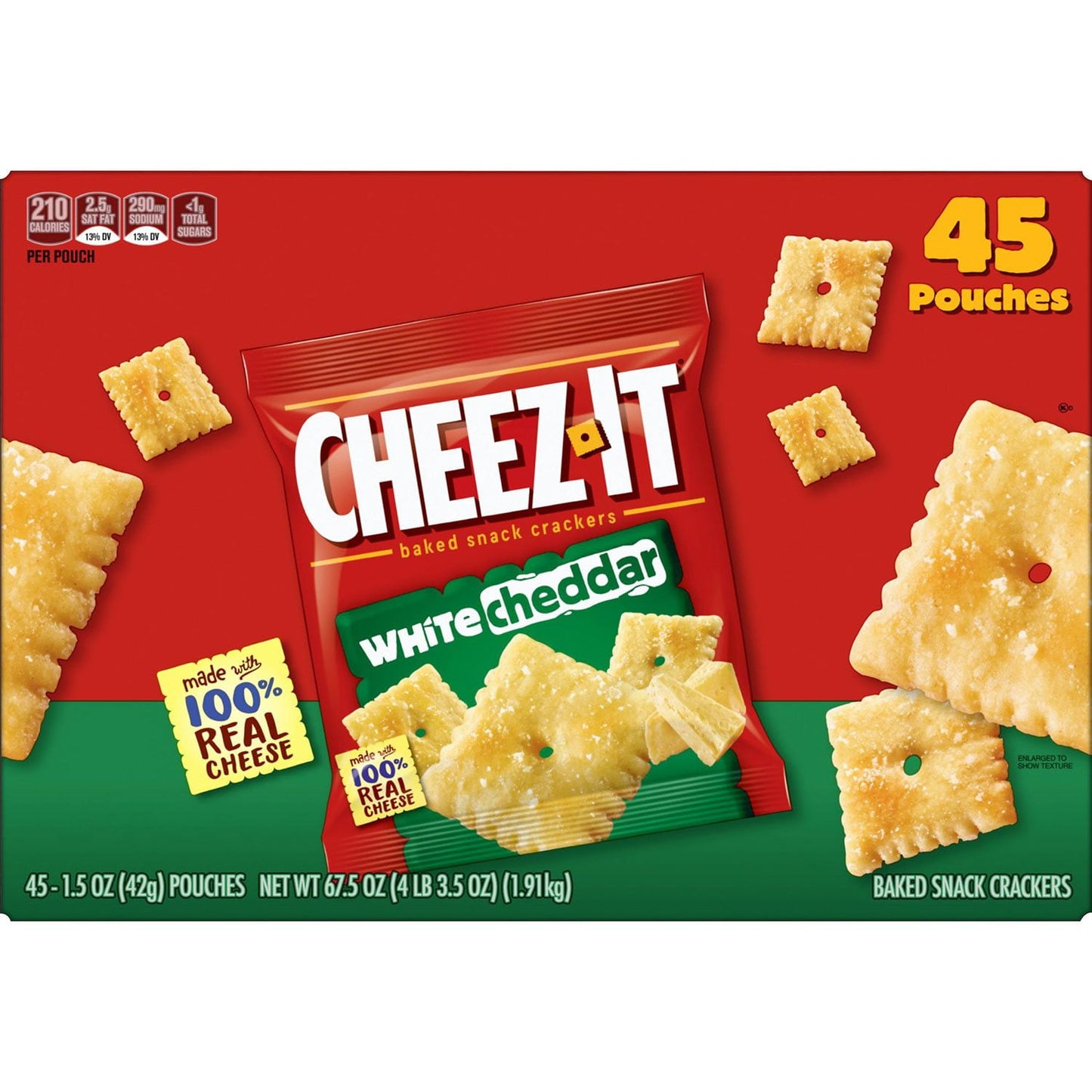 Cheez-It Baked Snack Crackers, White Cheddar, 1.5 oz., 45 pk.