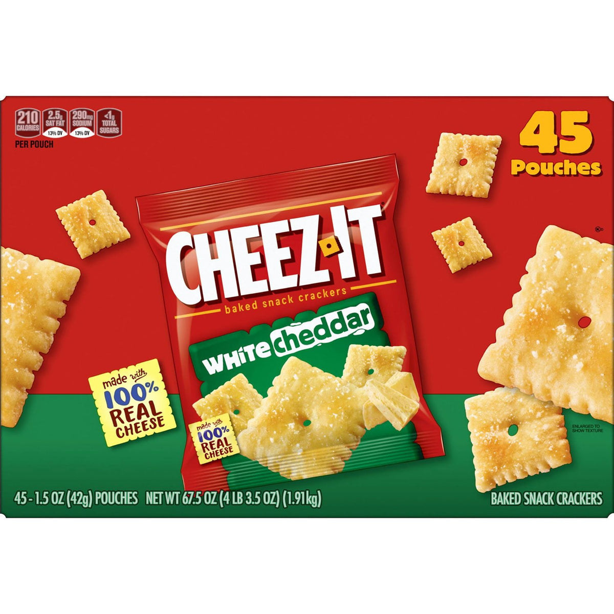Cheez-It Baked Snack Crackers, White Cheddar, 1.5 oz., 45 pk.