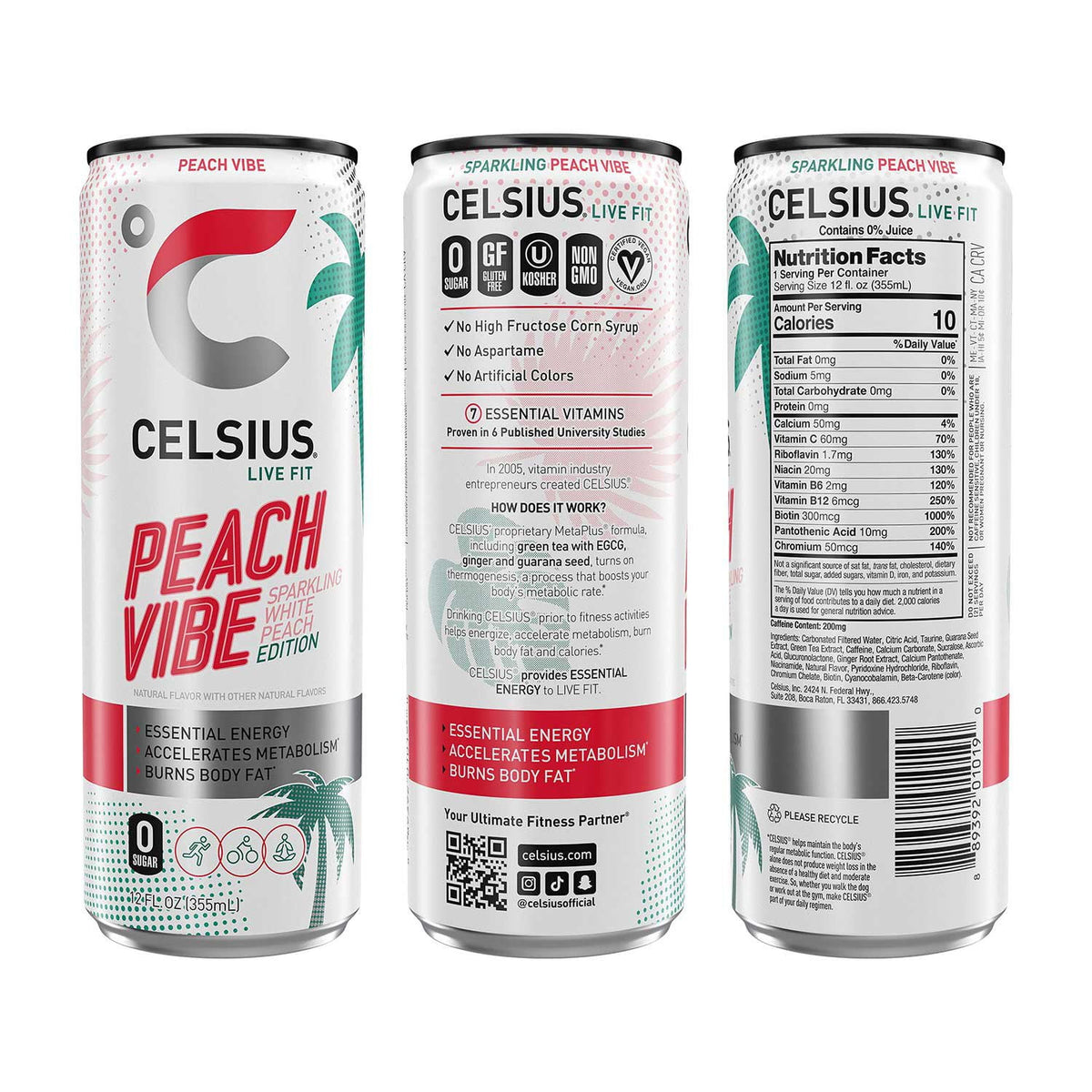 Celsius Live Fit Sparkling Vibe Variety Pack 12 fl. oz., 18 pk.