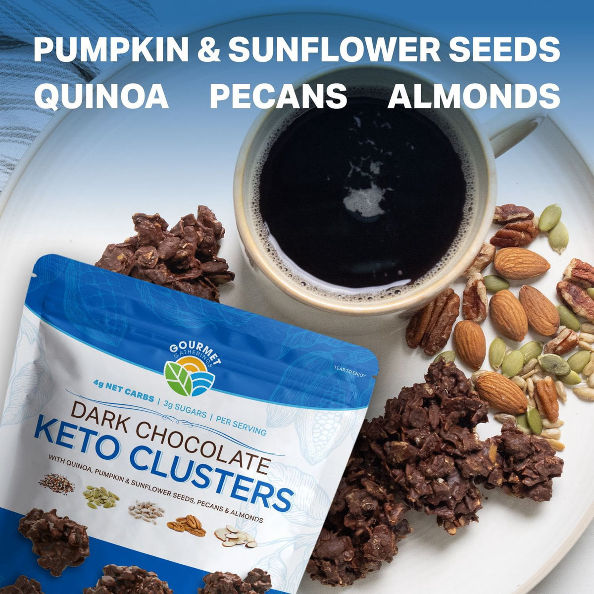 Gourmet Gatherings Dark Chocolate Keto Cluster, 16 oz.