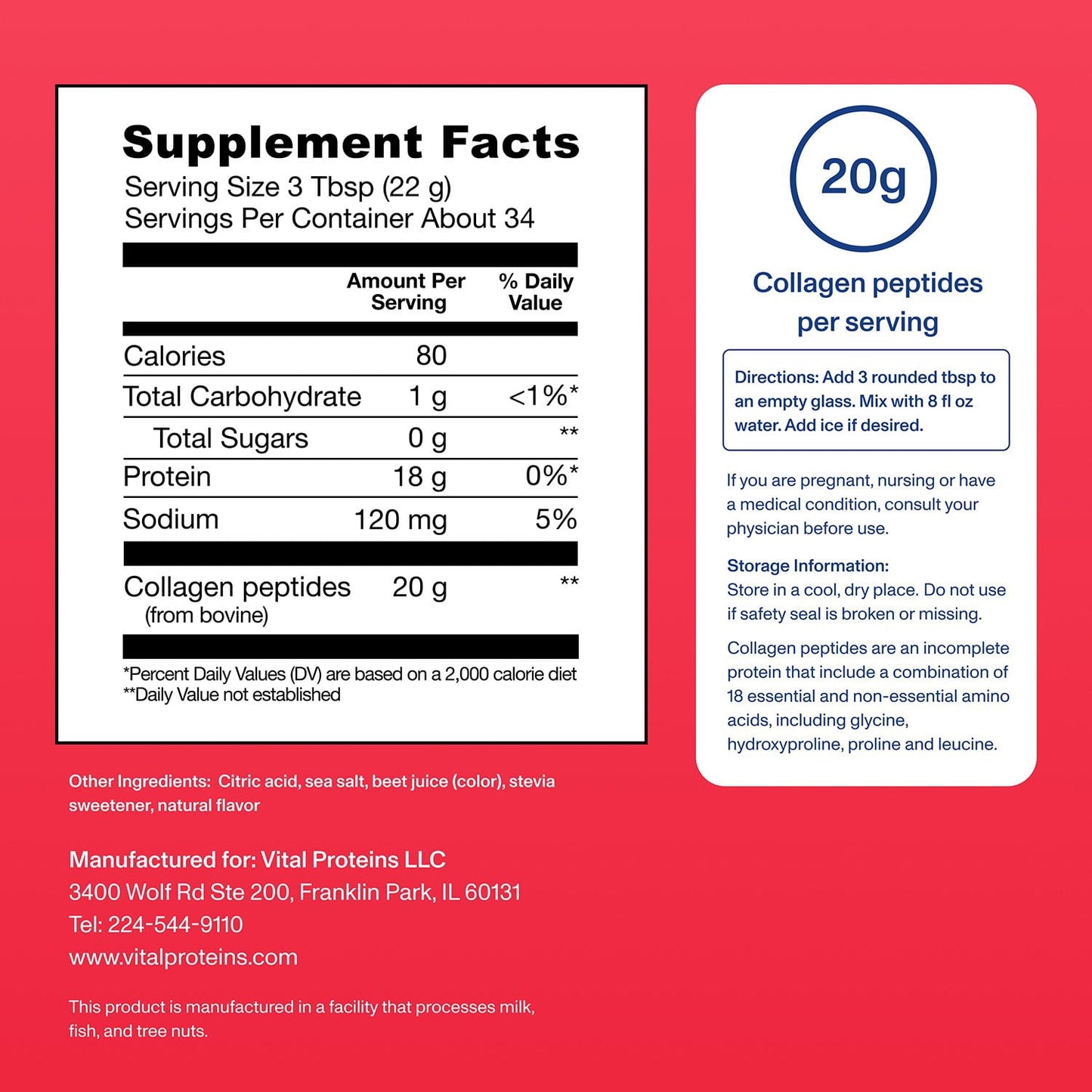 Vital Proteins Collagen Peptides Powder, Limited Edition Ice Pop, 26.3 oz.