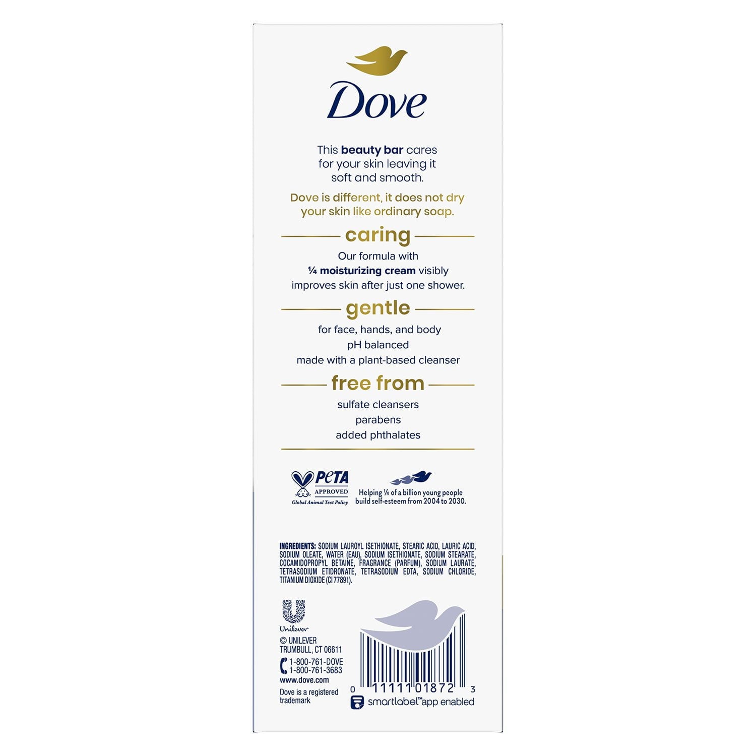 Dove Beauty Bar Soap, Original White, 3.75 oz., 16 ct.