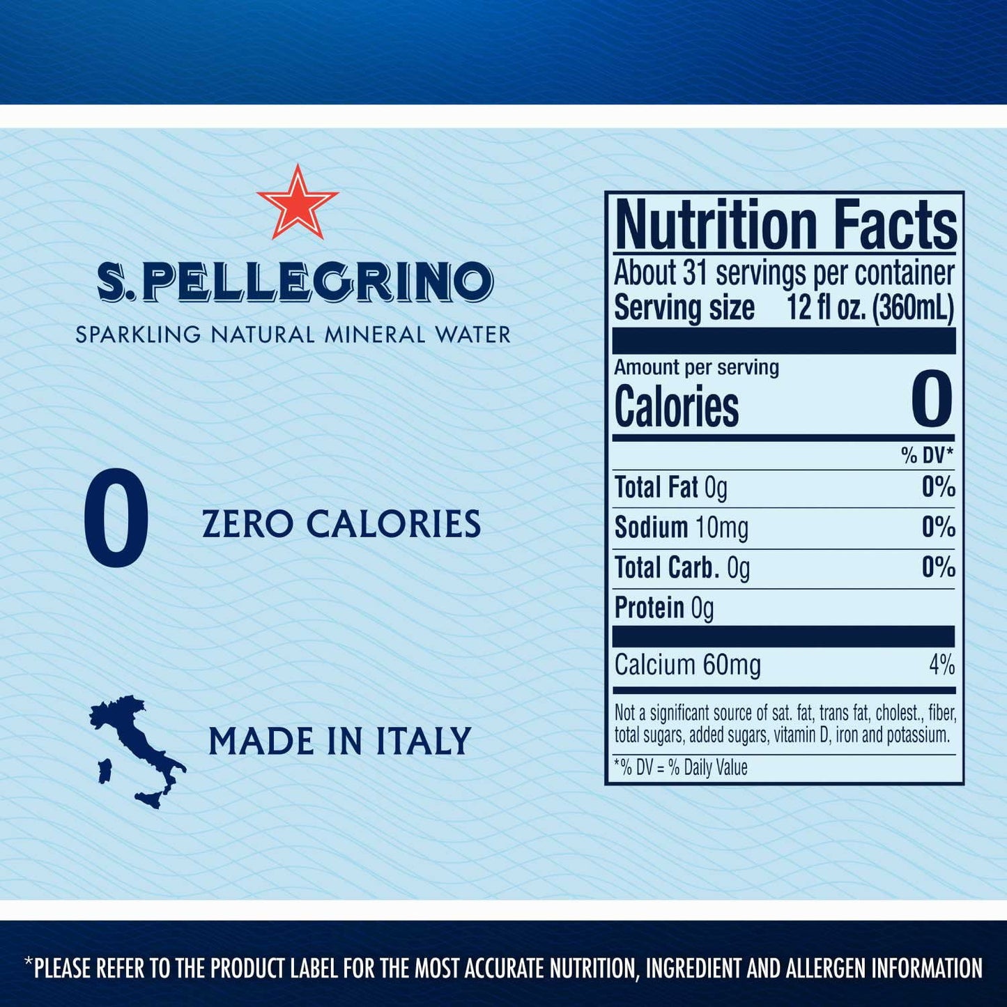 S.Pellegrino Sparkling Natural Mineral Water 25.3 fl. oz., 15 pk.