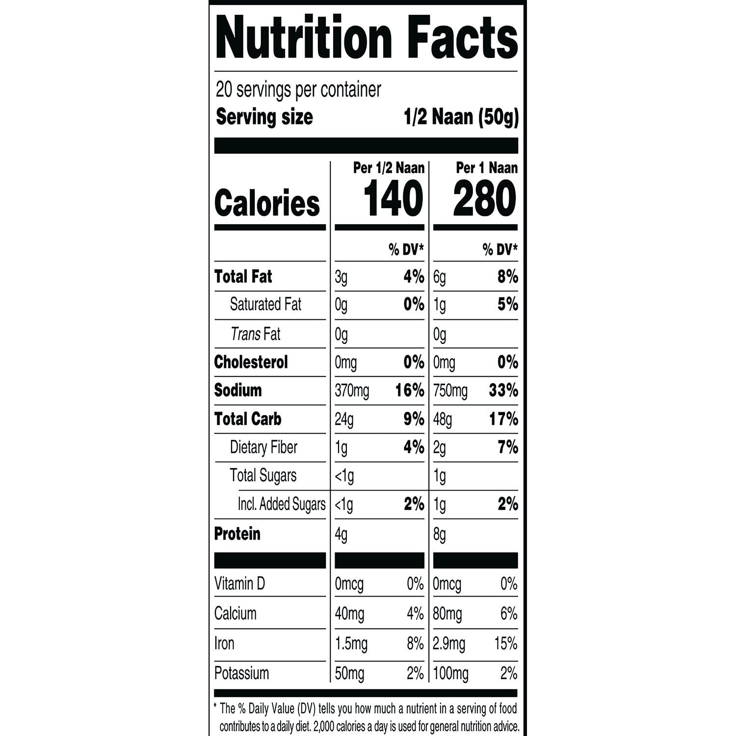 Member's Mark Original Stone Baked Naan 35.2 oz.