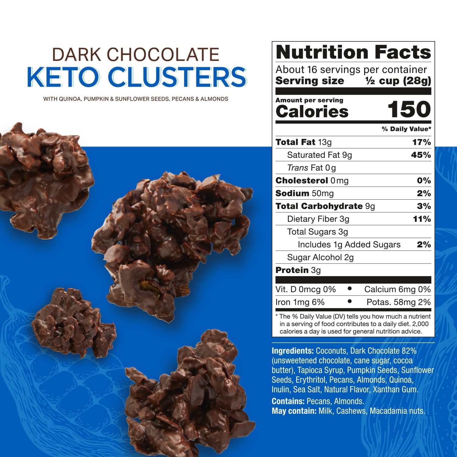 Gourmet Gatherings Dark Chocolate Keto Cluster, 16 oz.