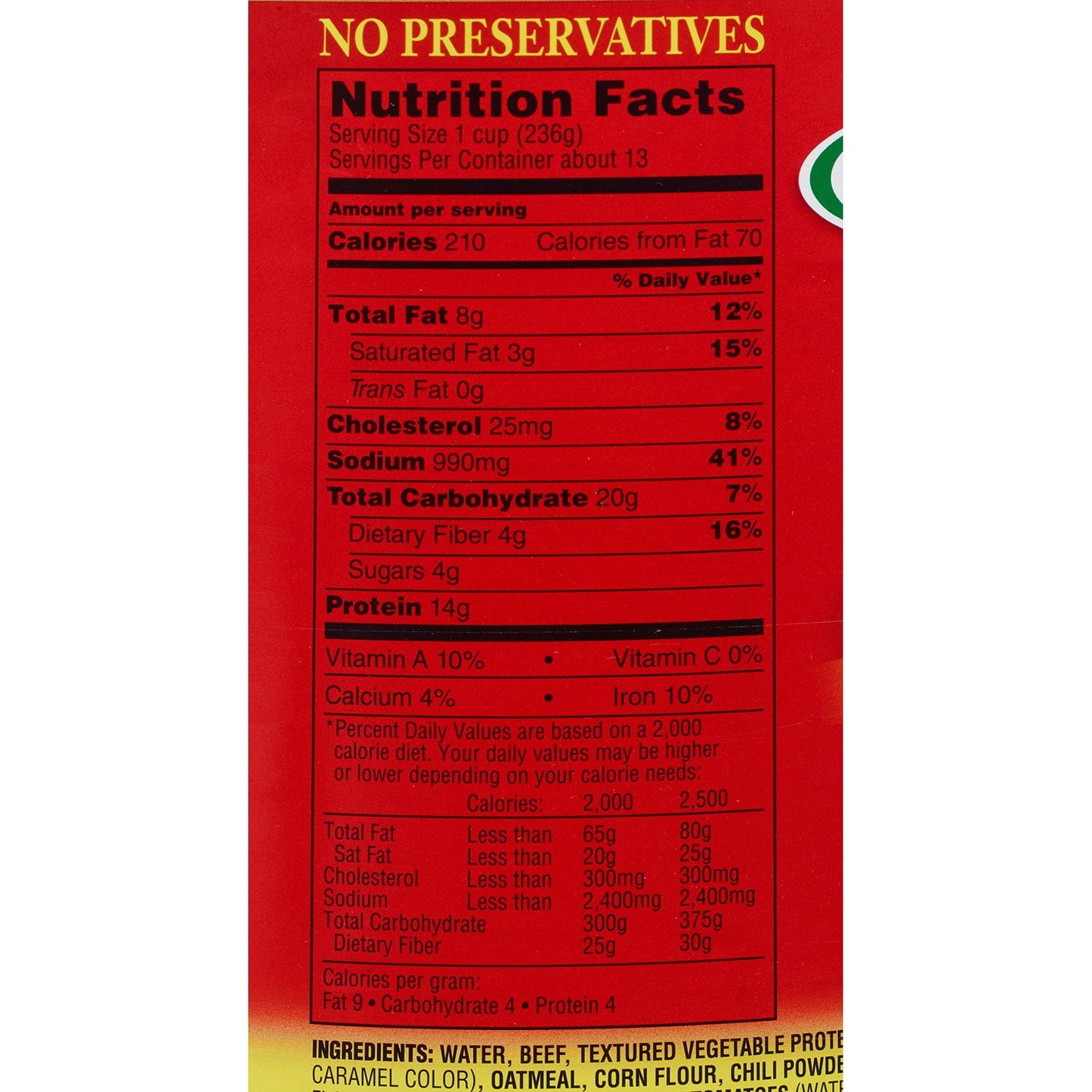 Hormel Chili No Beans 108 oz.
