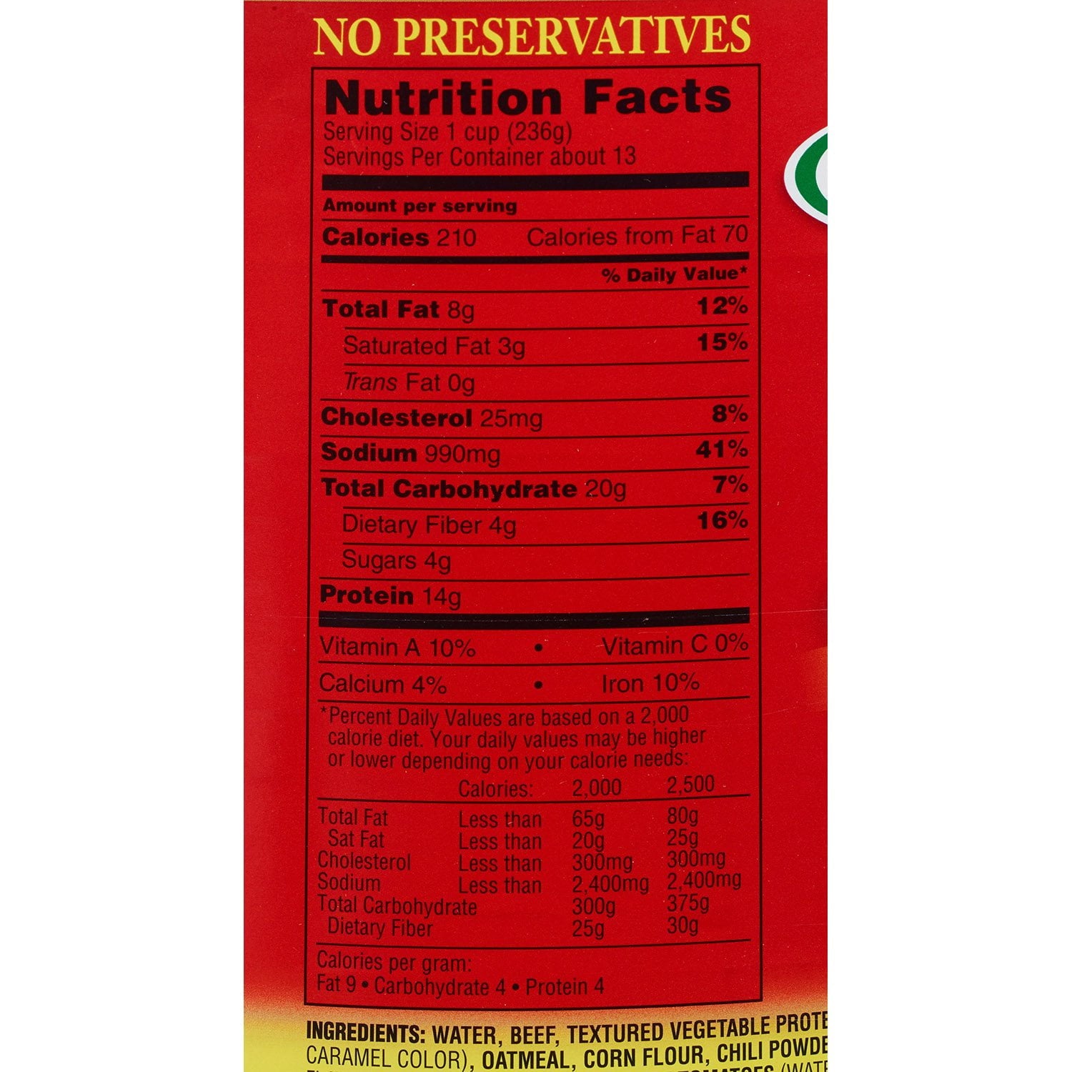 Hormel Chili No Beans 108 oz.