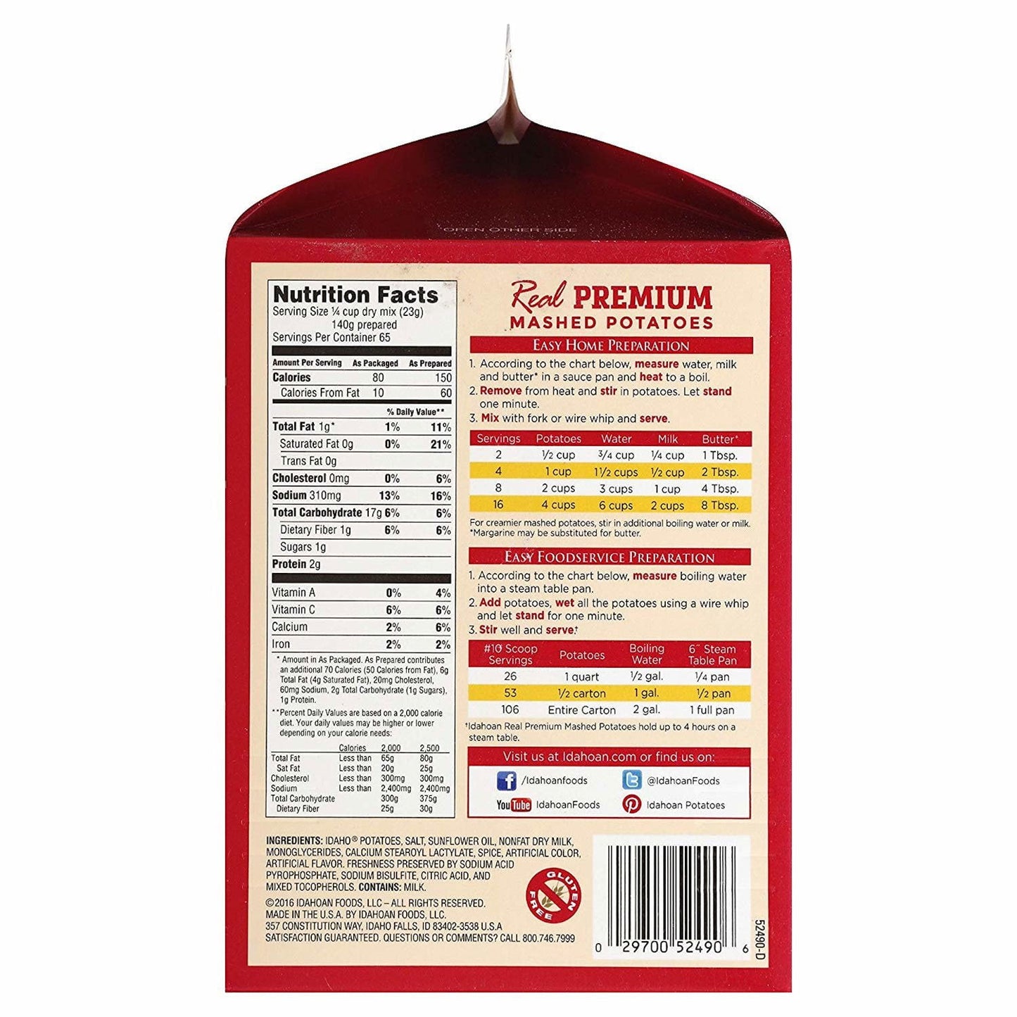 Idahoan Real Premium Mashed Potatoes, 3.25 lbs.