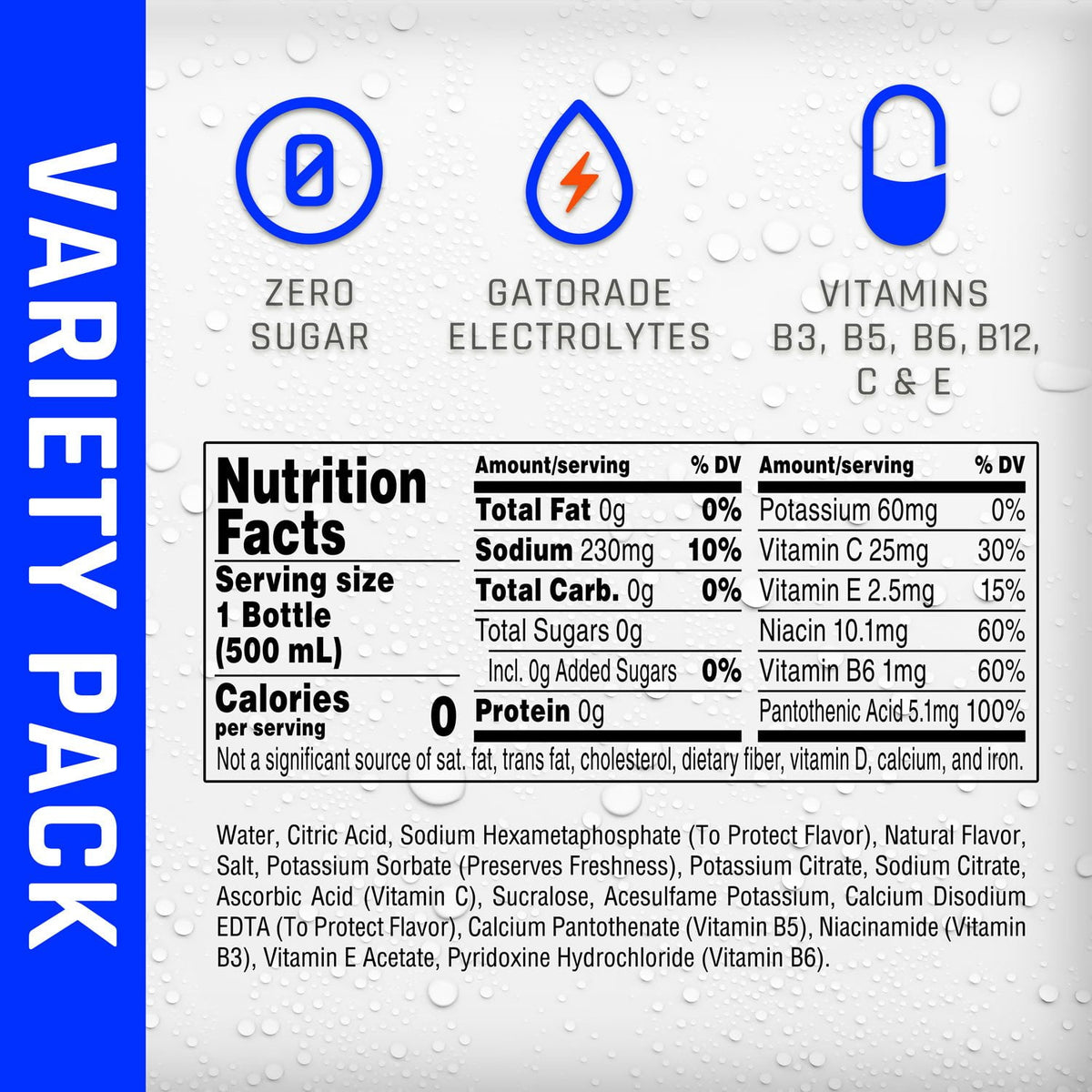 Propel Zero Water Variety Pack 16.9 fl. oz., 24 pk.