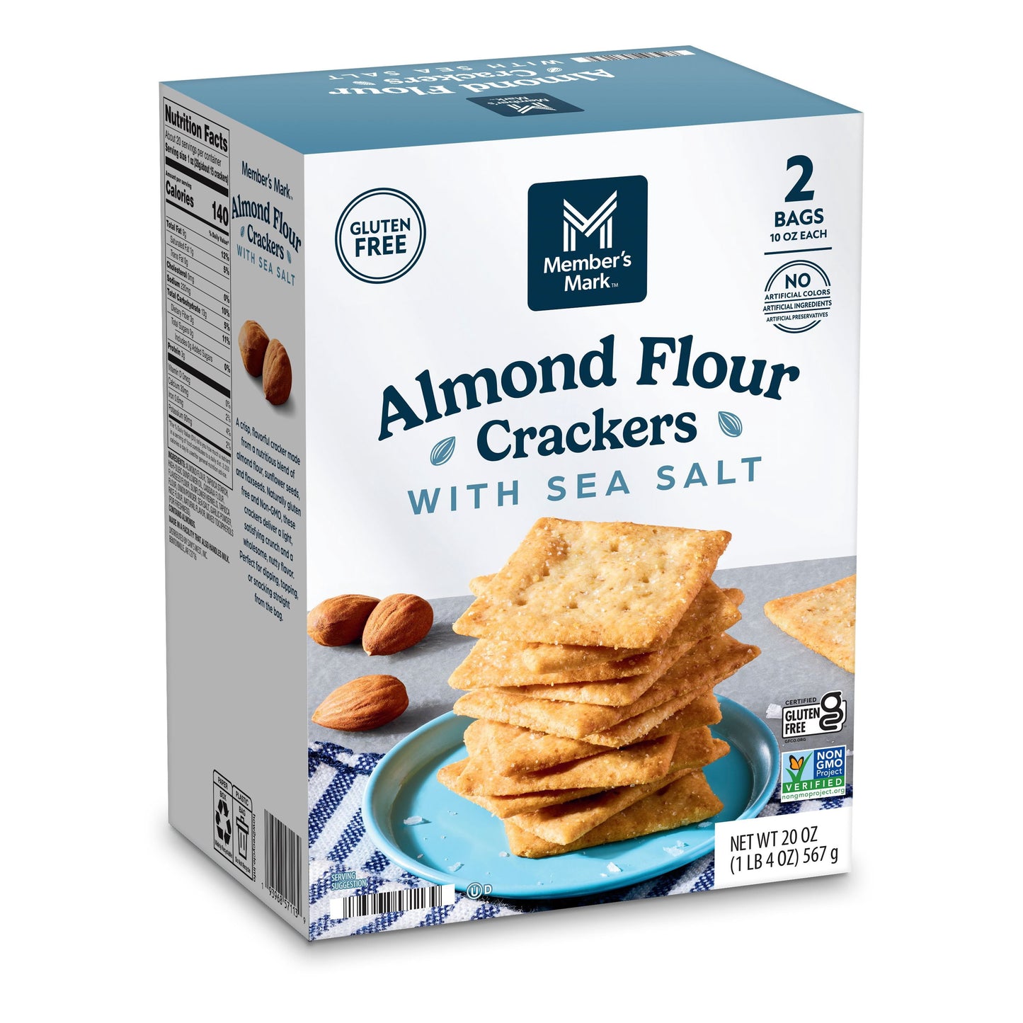 Member's Mark Almond Flour Crackers with Sea Salt, 20 oz.